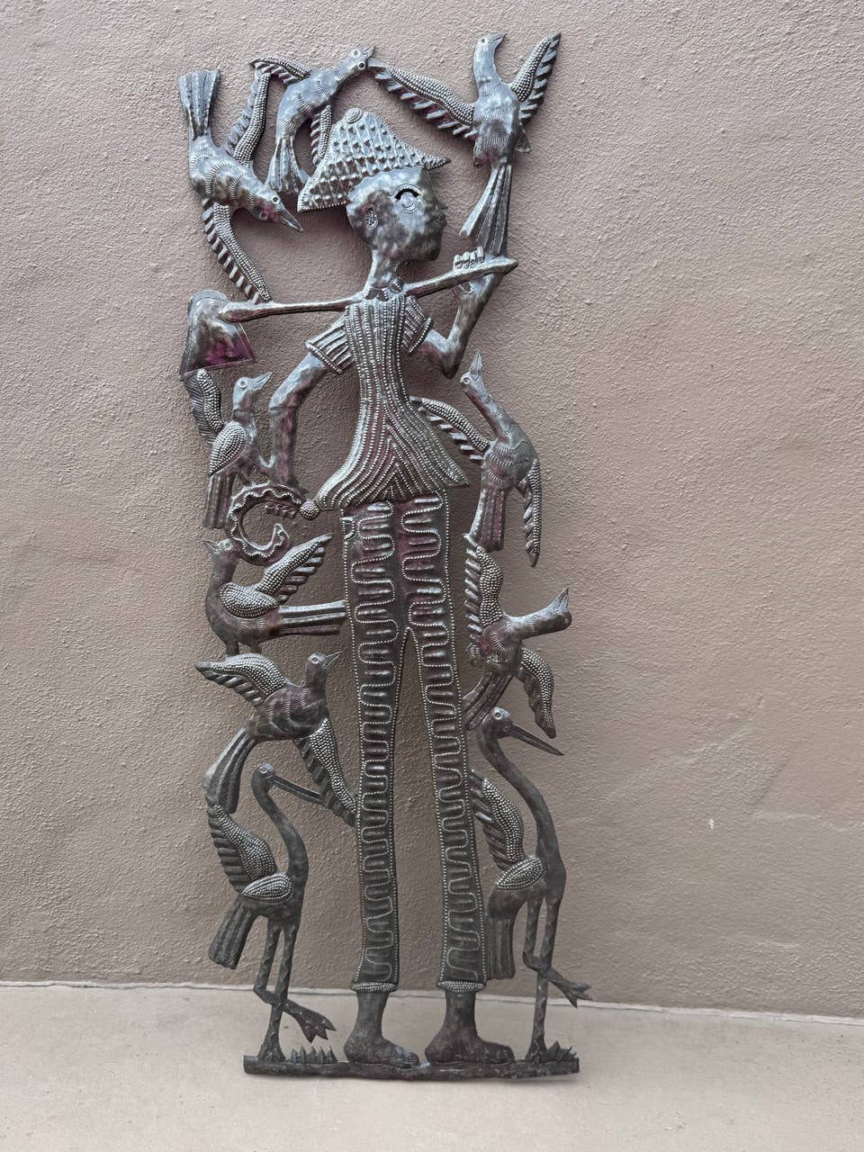 Farmer with Birds Metal Wall Art by Michee Remy 11" x 35"
