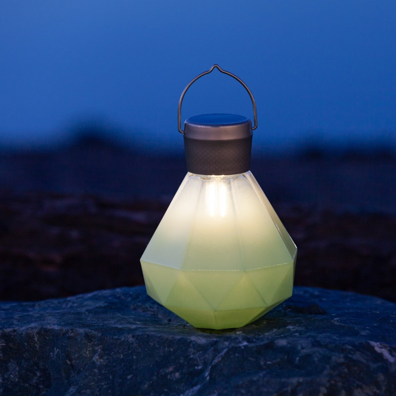 Gem Solar Lantern 6.75" Handblown Glass