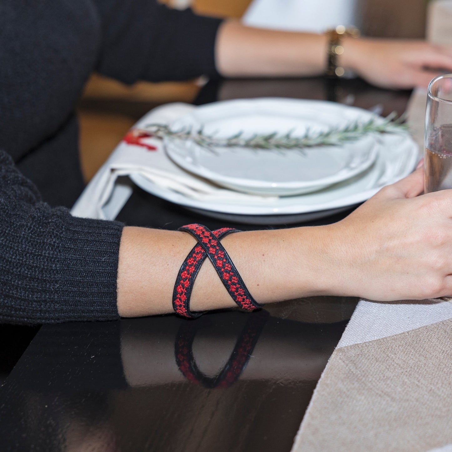 Order Rana Choker / Wrap Bracelet - Red