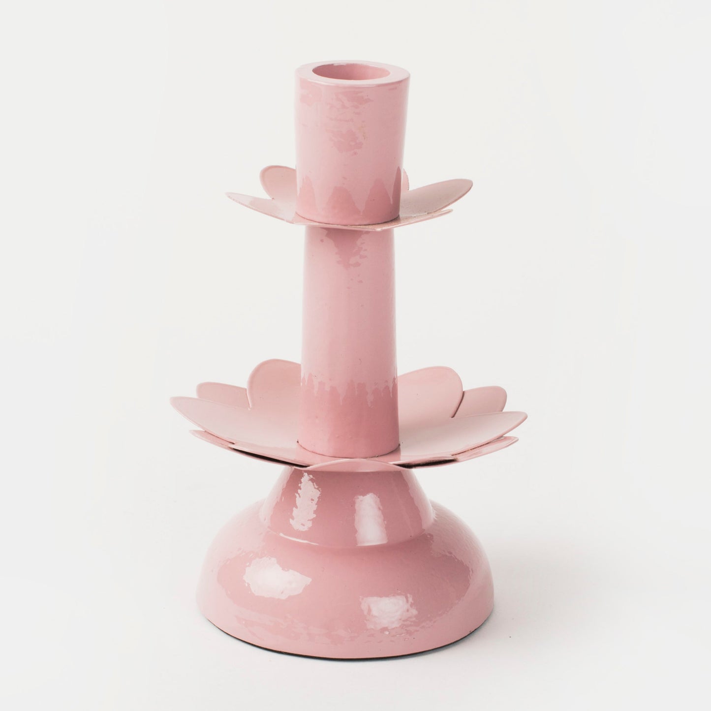 Lotus Bloom Tapered Aluminum Candleholder