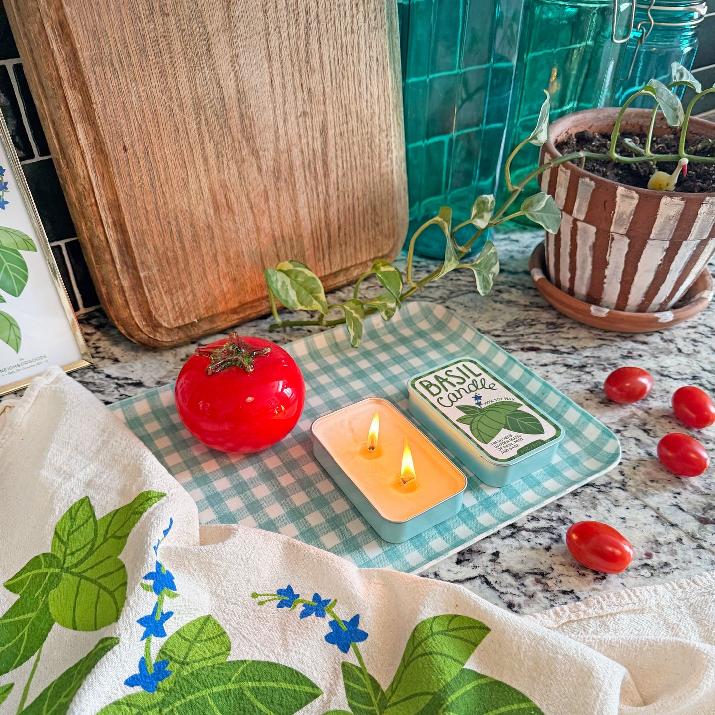 Basil & Lemon Candle Set of 2