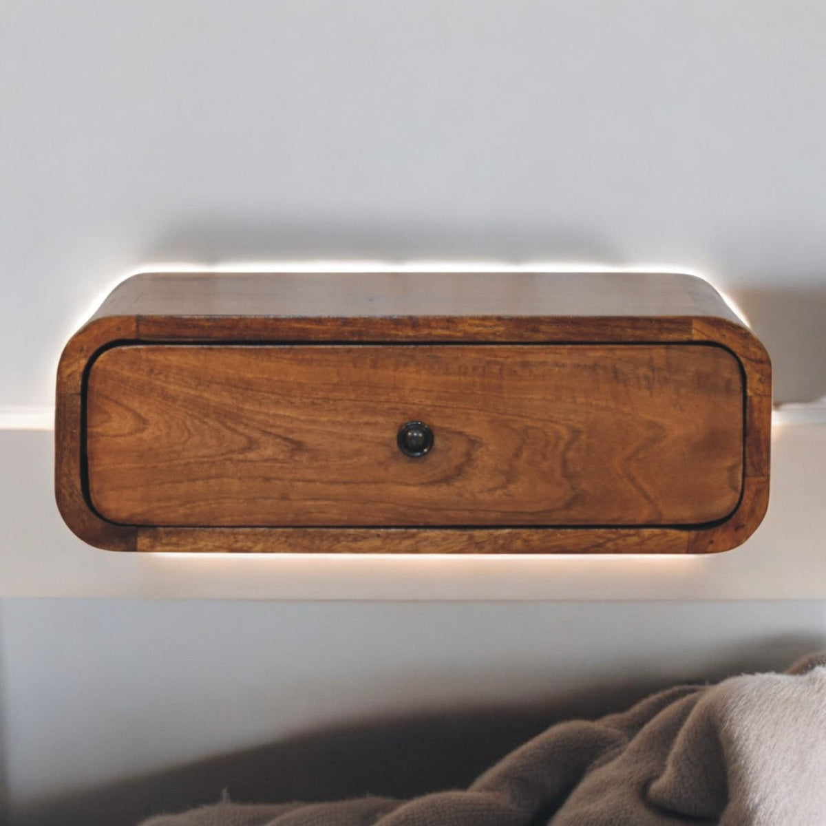 Solid Wood Avora Wall-Mounted Nightstand