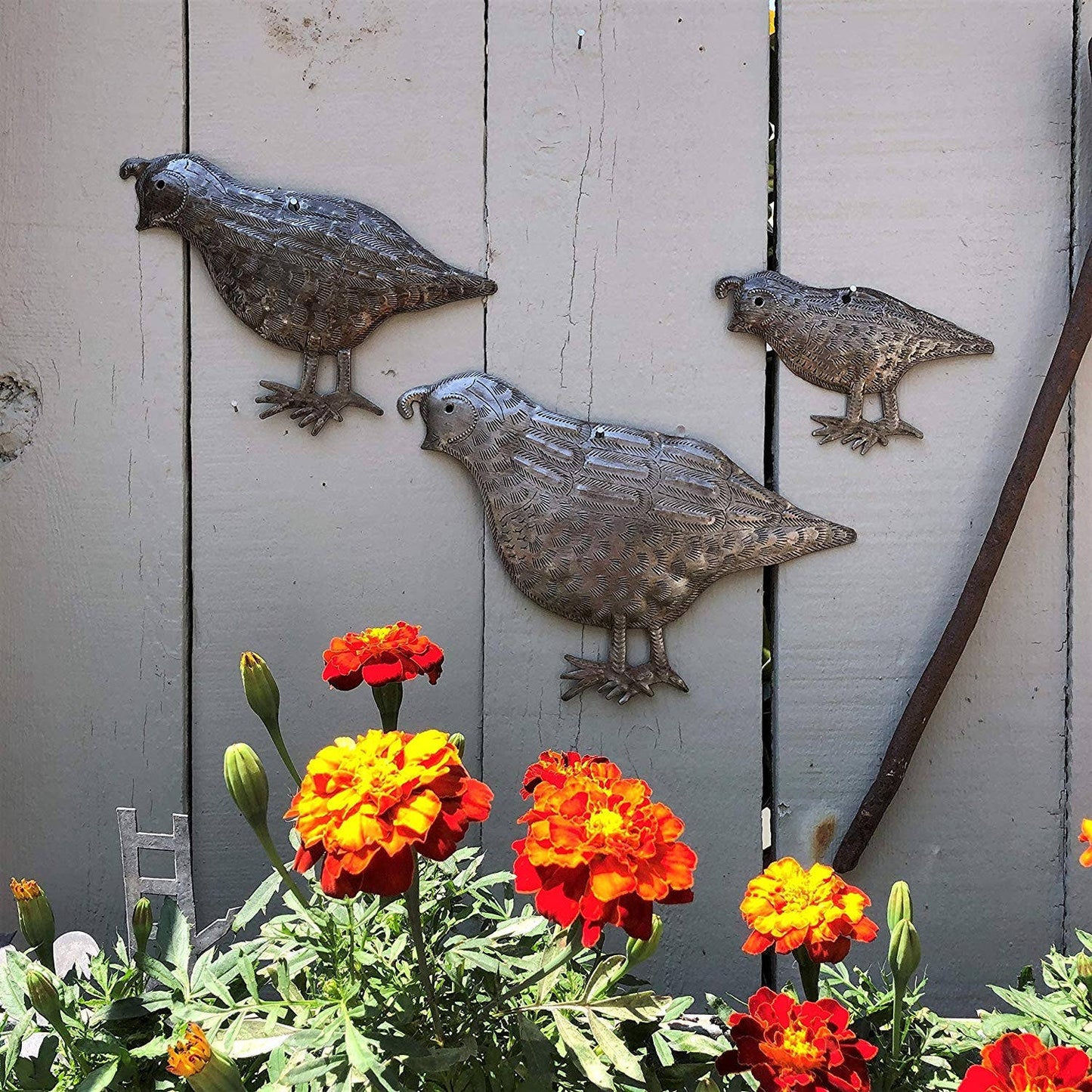 Quail, Covey, Handmade in Haiti Wall Decor Quail 10" x 7"