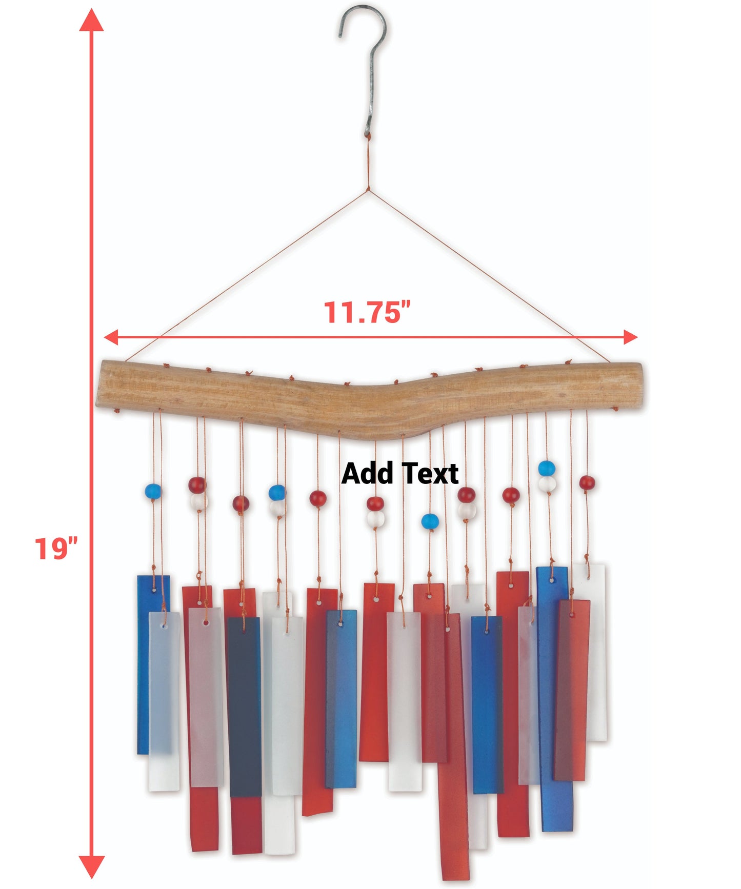 Patriotic Recto Sea Glass Wind Chime