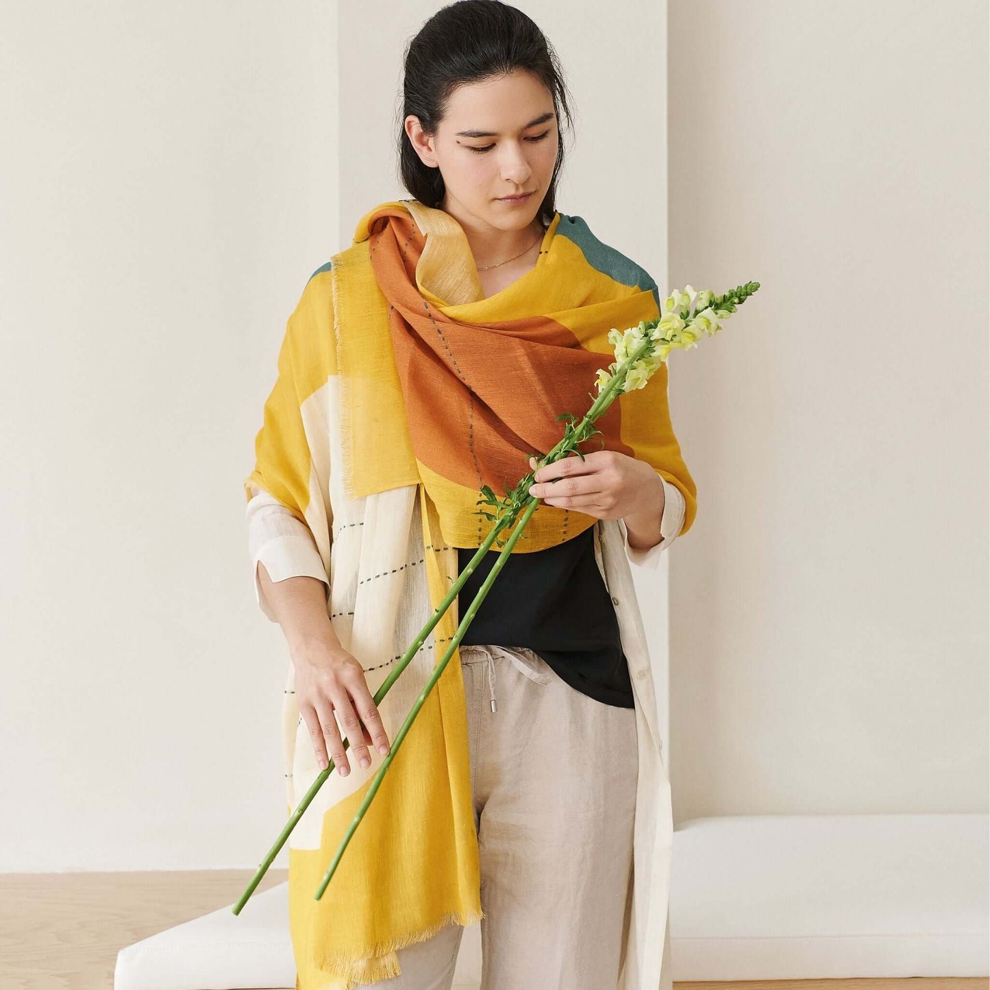 Cirq Hand Embroidered Scarf