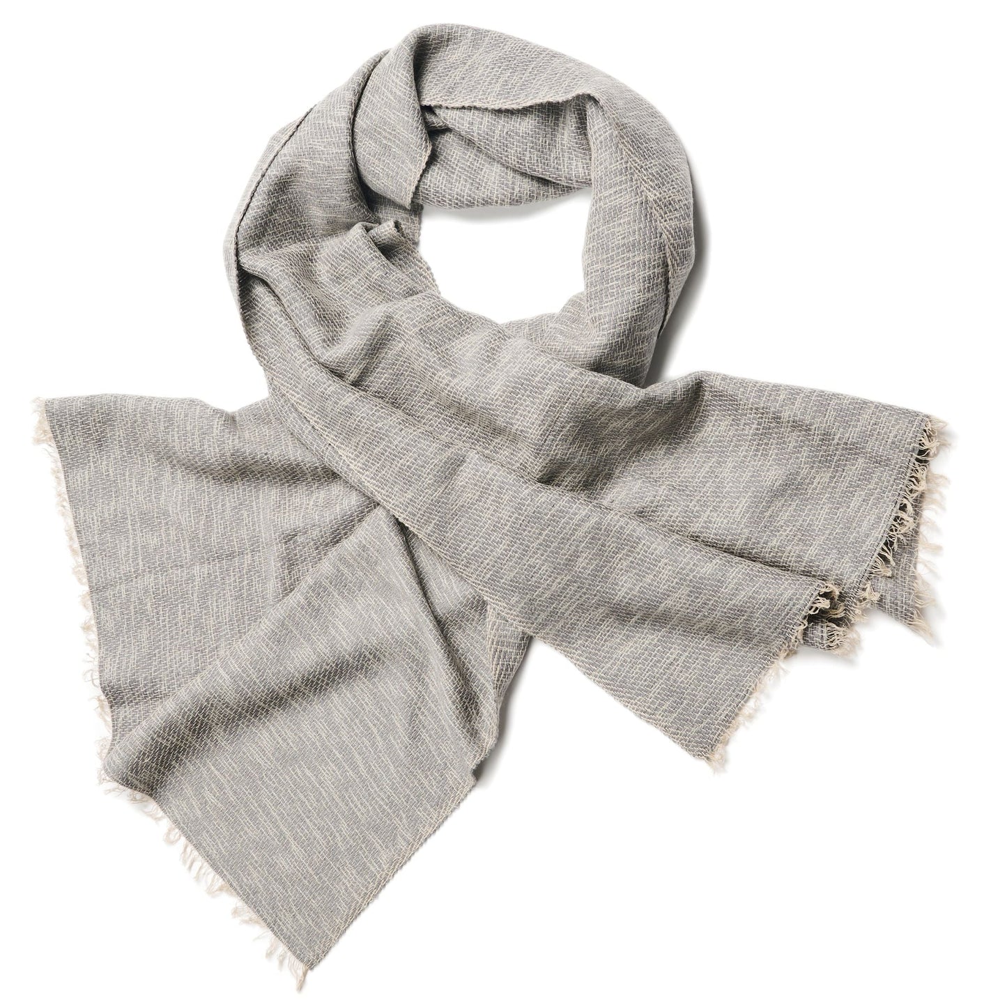 Limestone Gray Soft Cashmere Merino Handloom Scarf