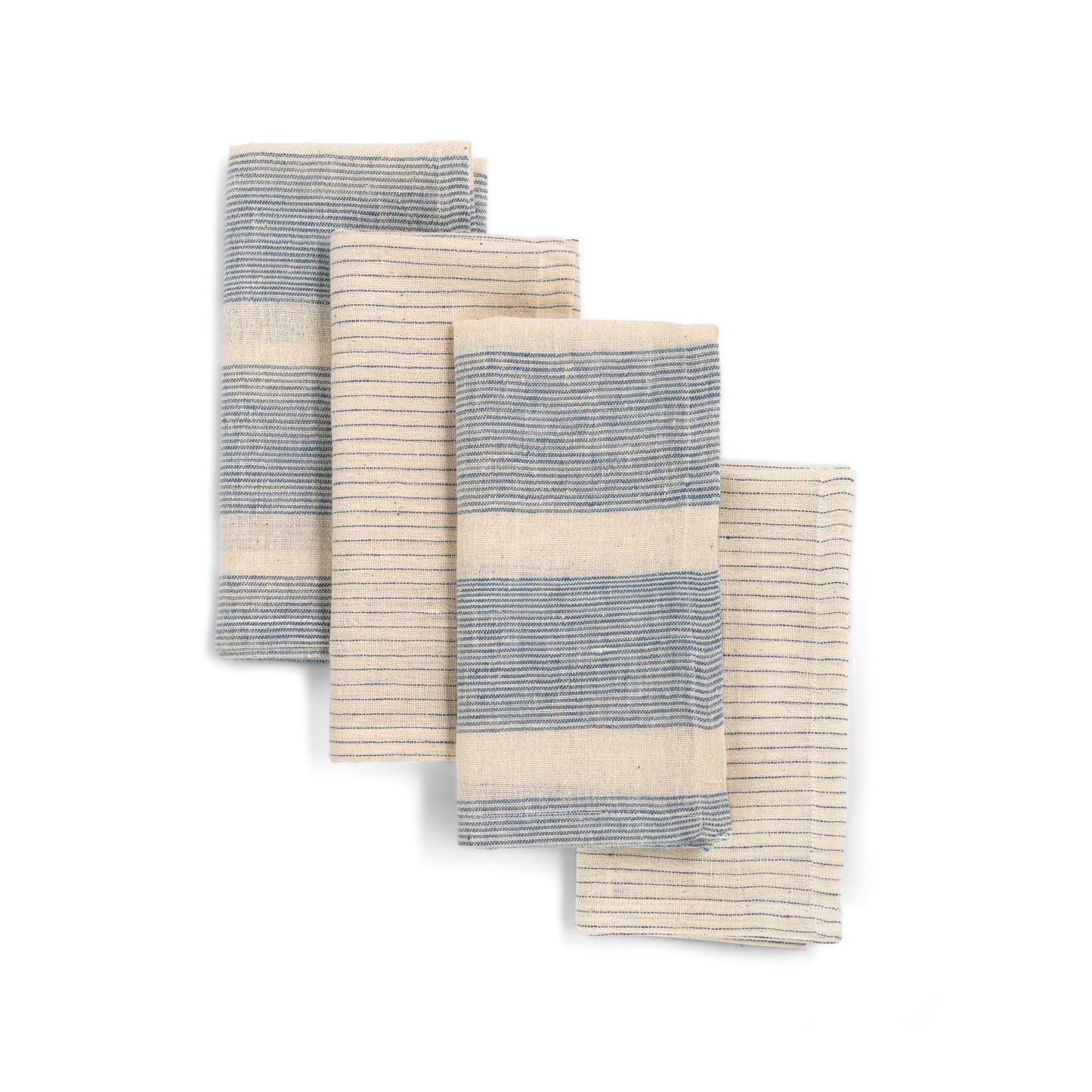 Handwoven Organic Cotton Napkins, Set of 4 | 16"x16" | Fair Trade | Rhythm