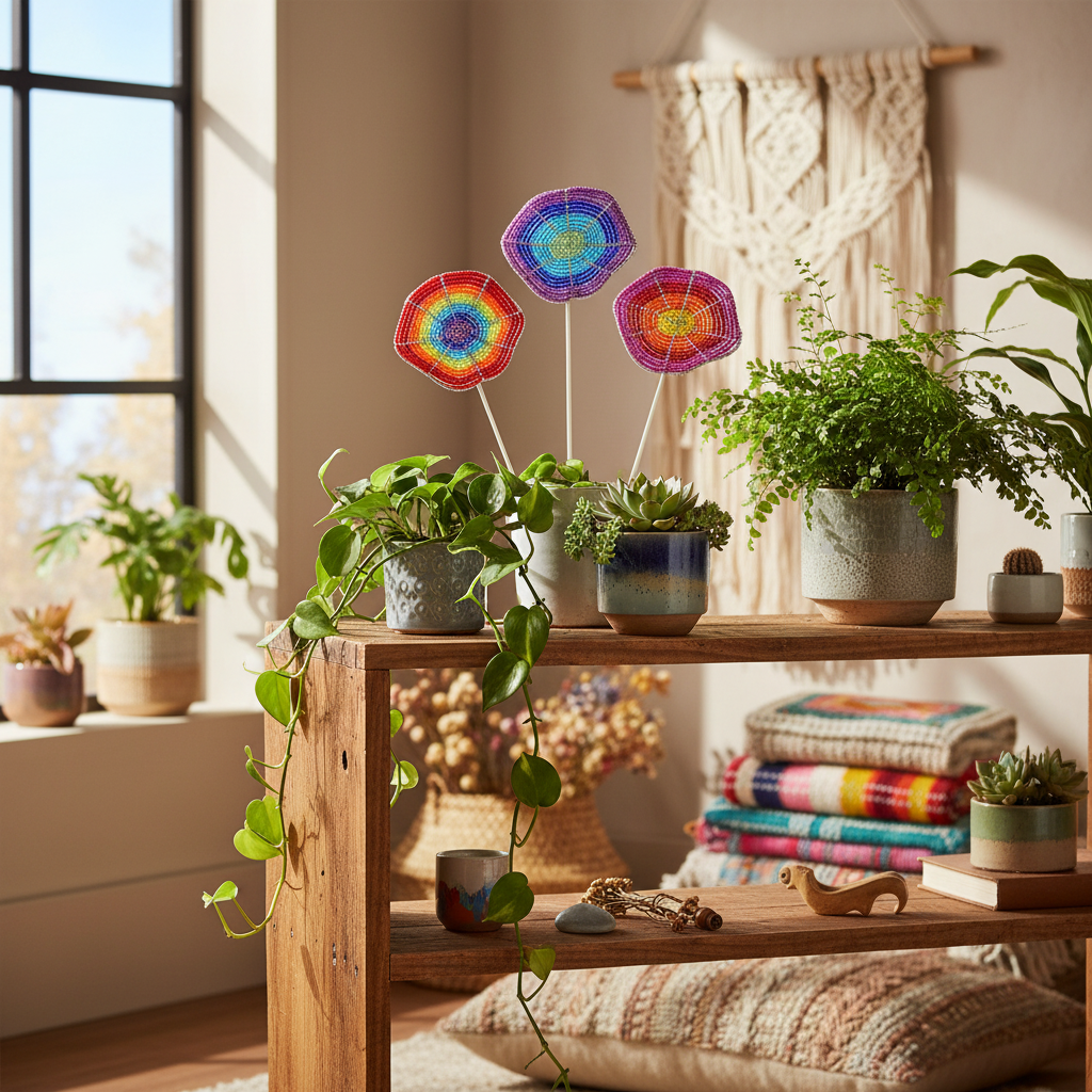 Wavy Flower Pot Stake, Asst (Set of 3)