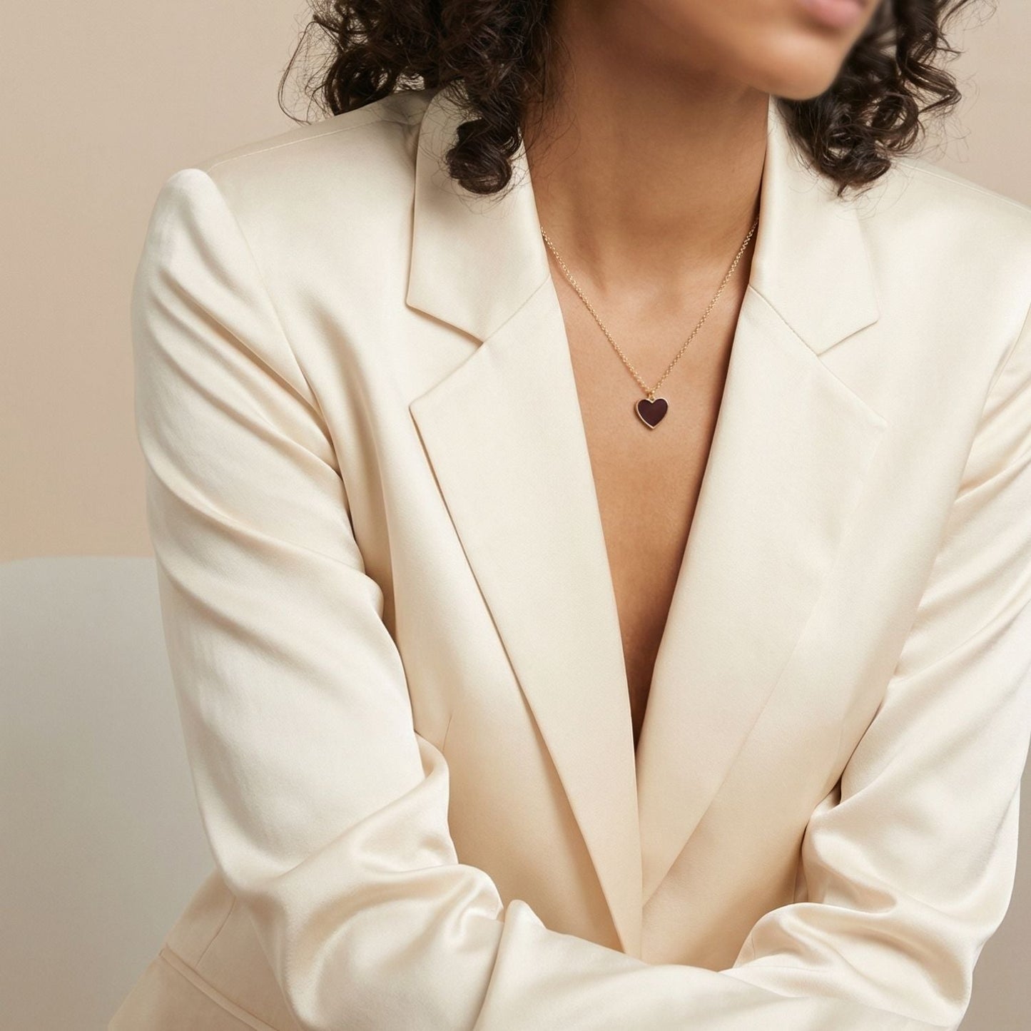 Single Hearted Girl Brown Heart Necklace | Magnetic Clasp