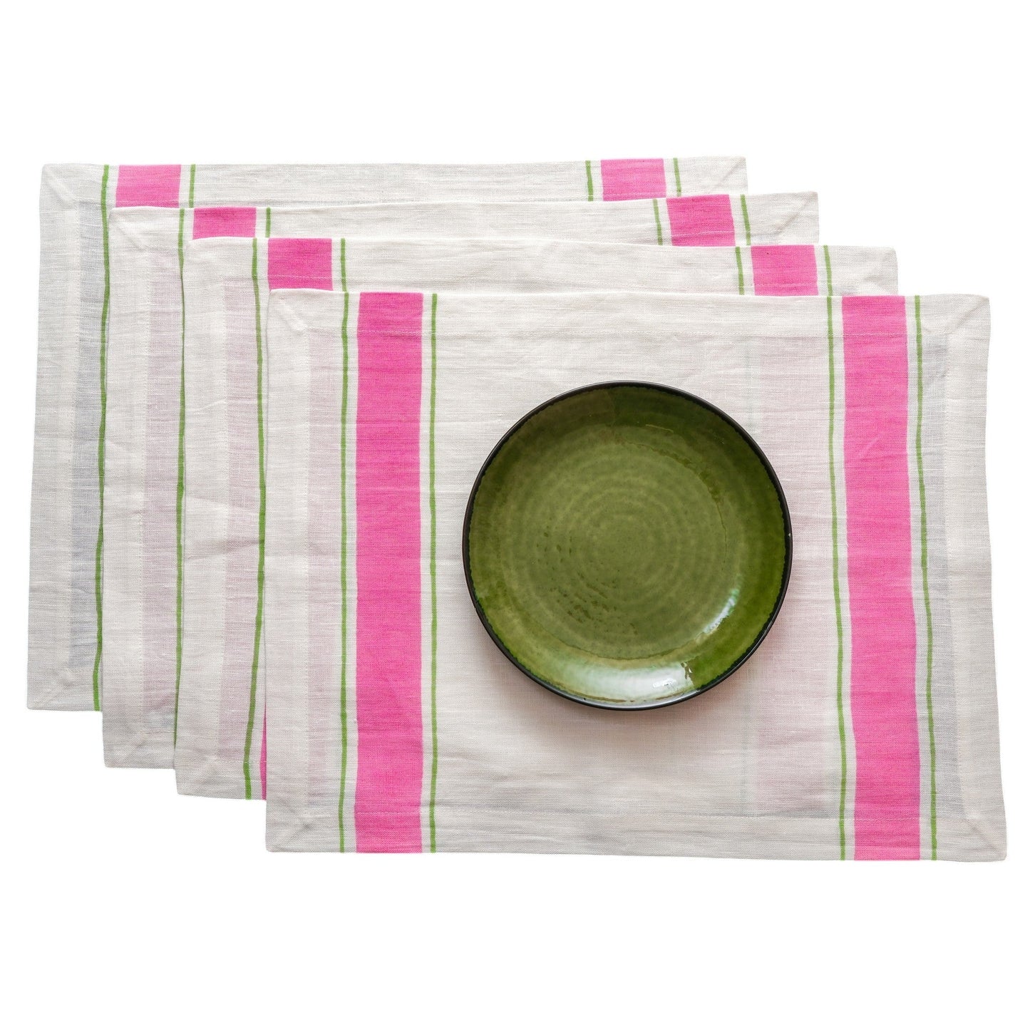 Leher Linen Placemats - Pink (Set of 2)