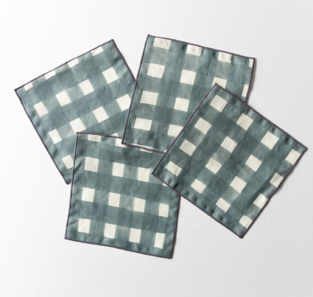 S/4 Blue Cocktail Napkins