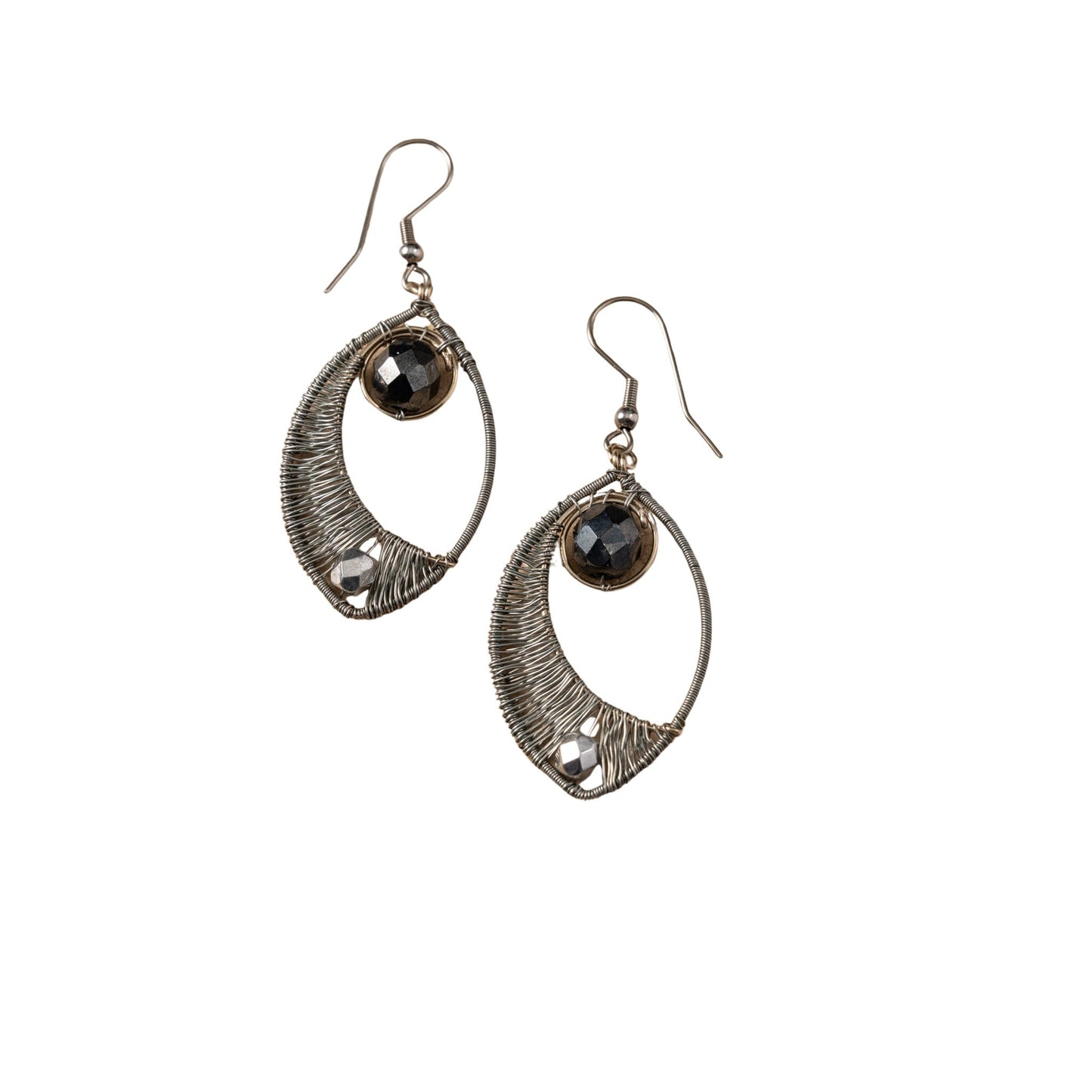 Ojo Silver Wire Wrapped Earrings