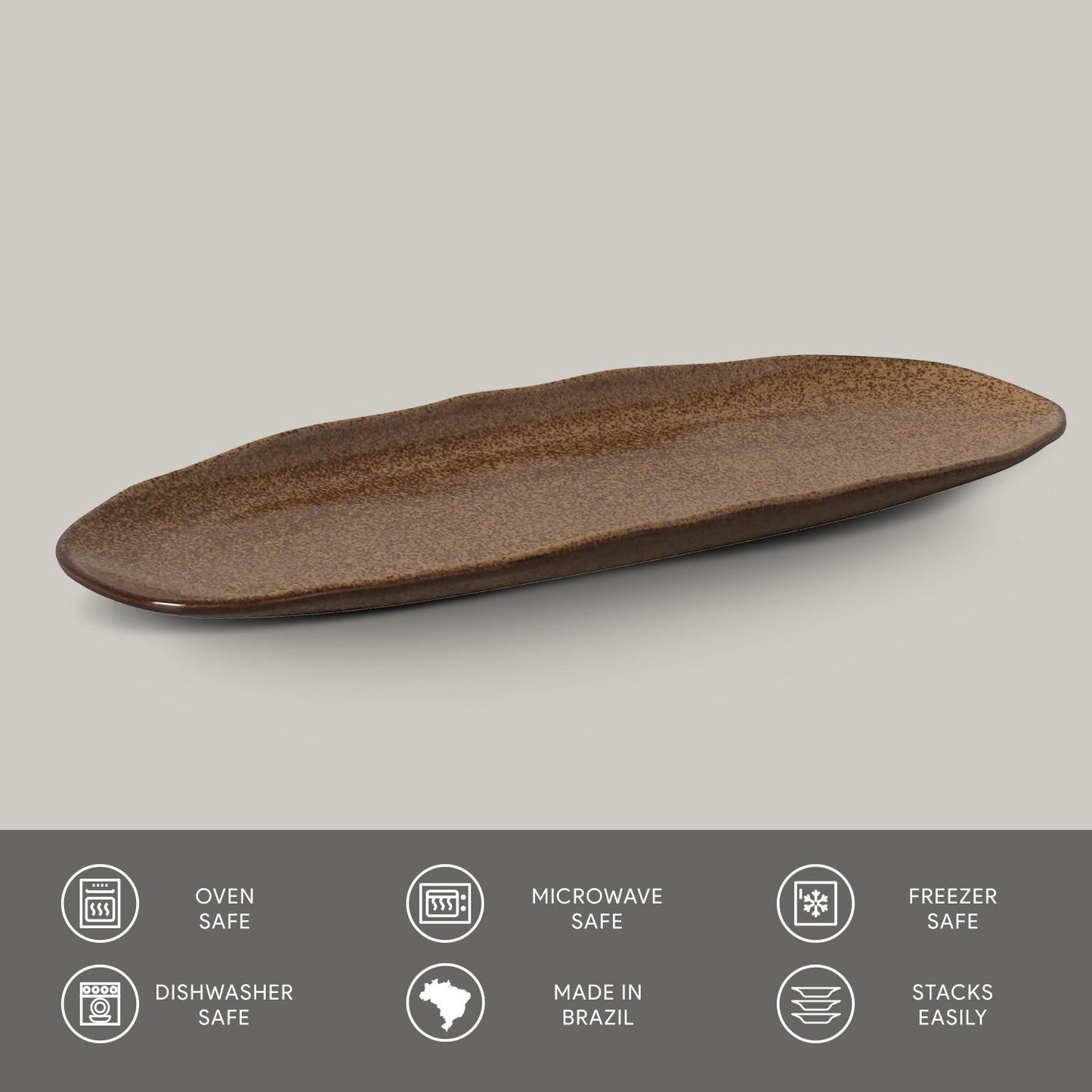 Shallow Organic Oval Platter Large Set of 4