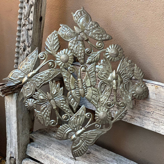 Butterfly, Spring, Metal Wall Art, Haitian Art, 17.25"