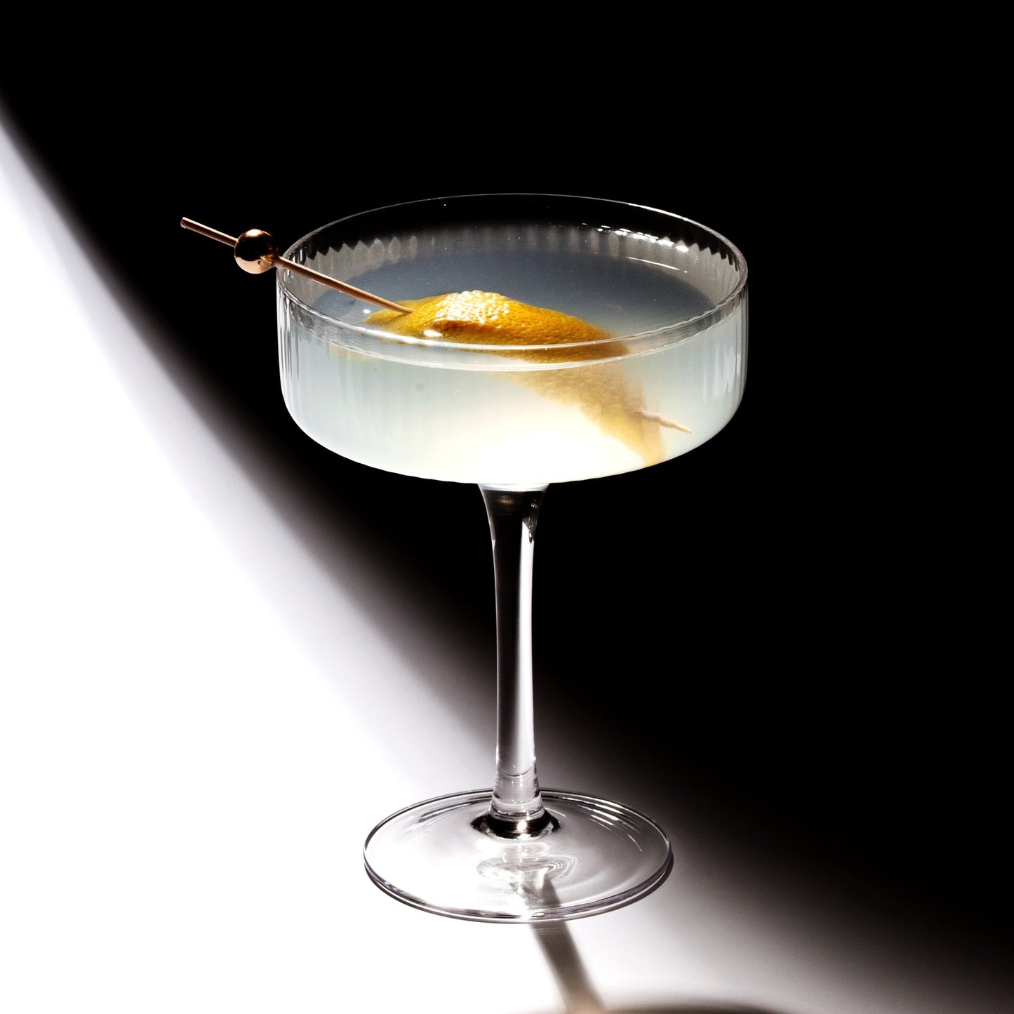 Clear Ribbed Martini Coupe Glass