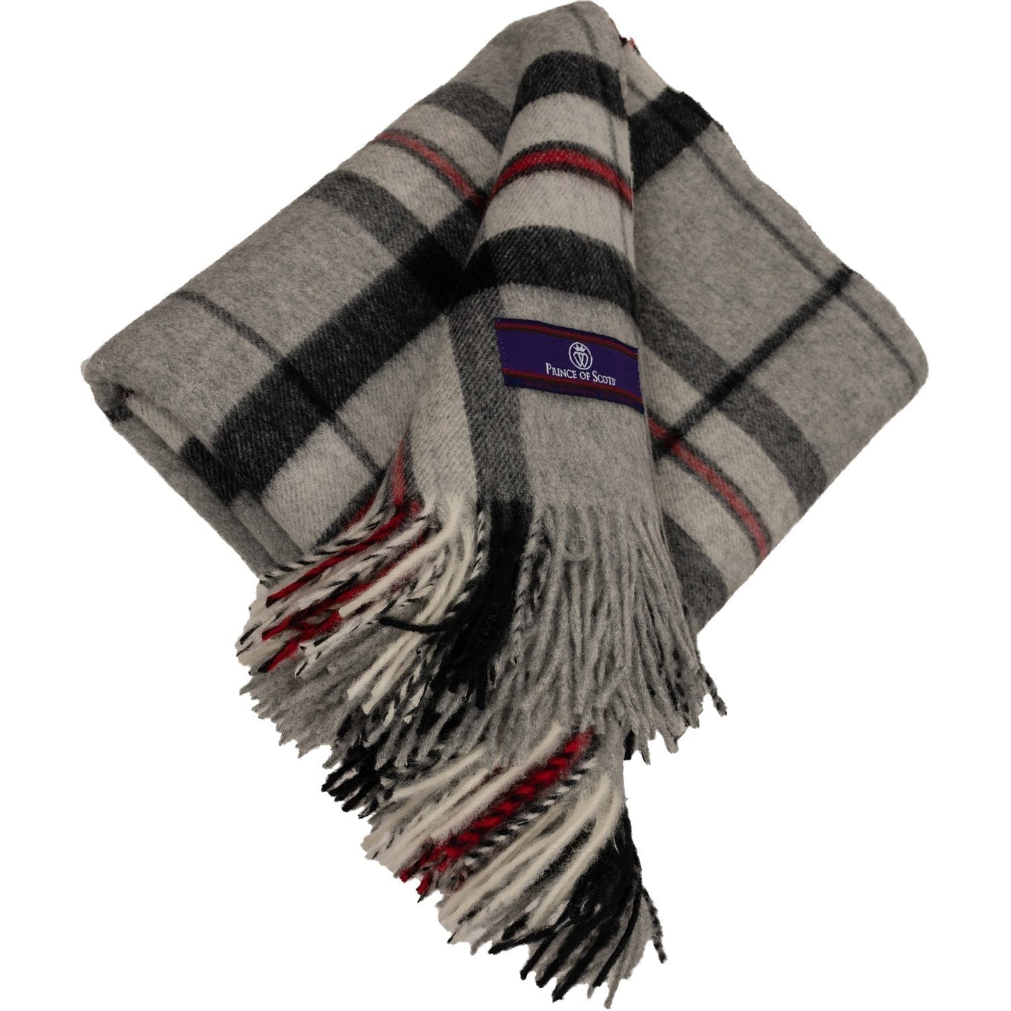 Prince of Scots Merino Wool Throw - Grey Thompson