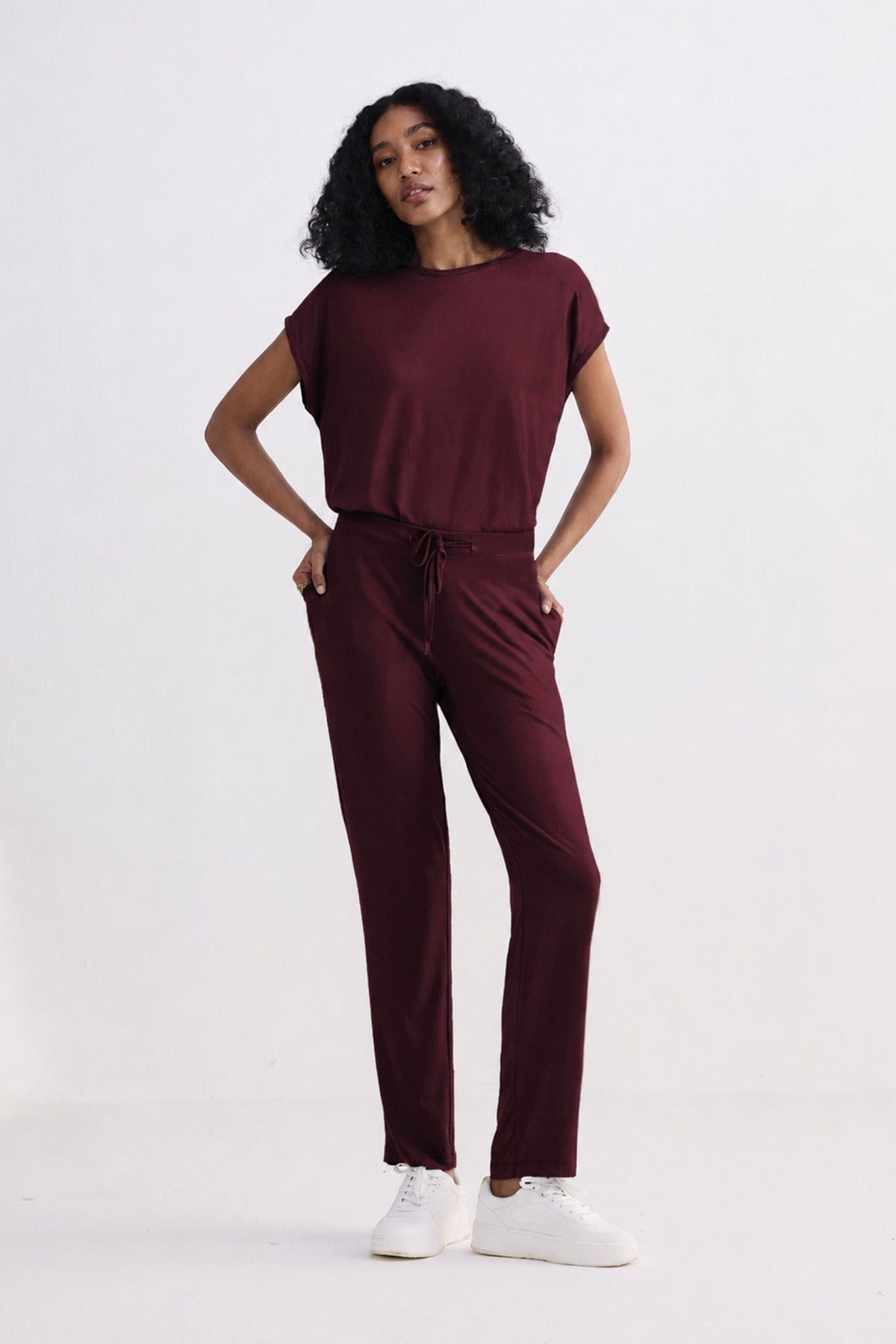 Wide Leg Pant in Merlot