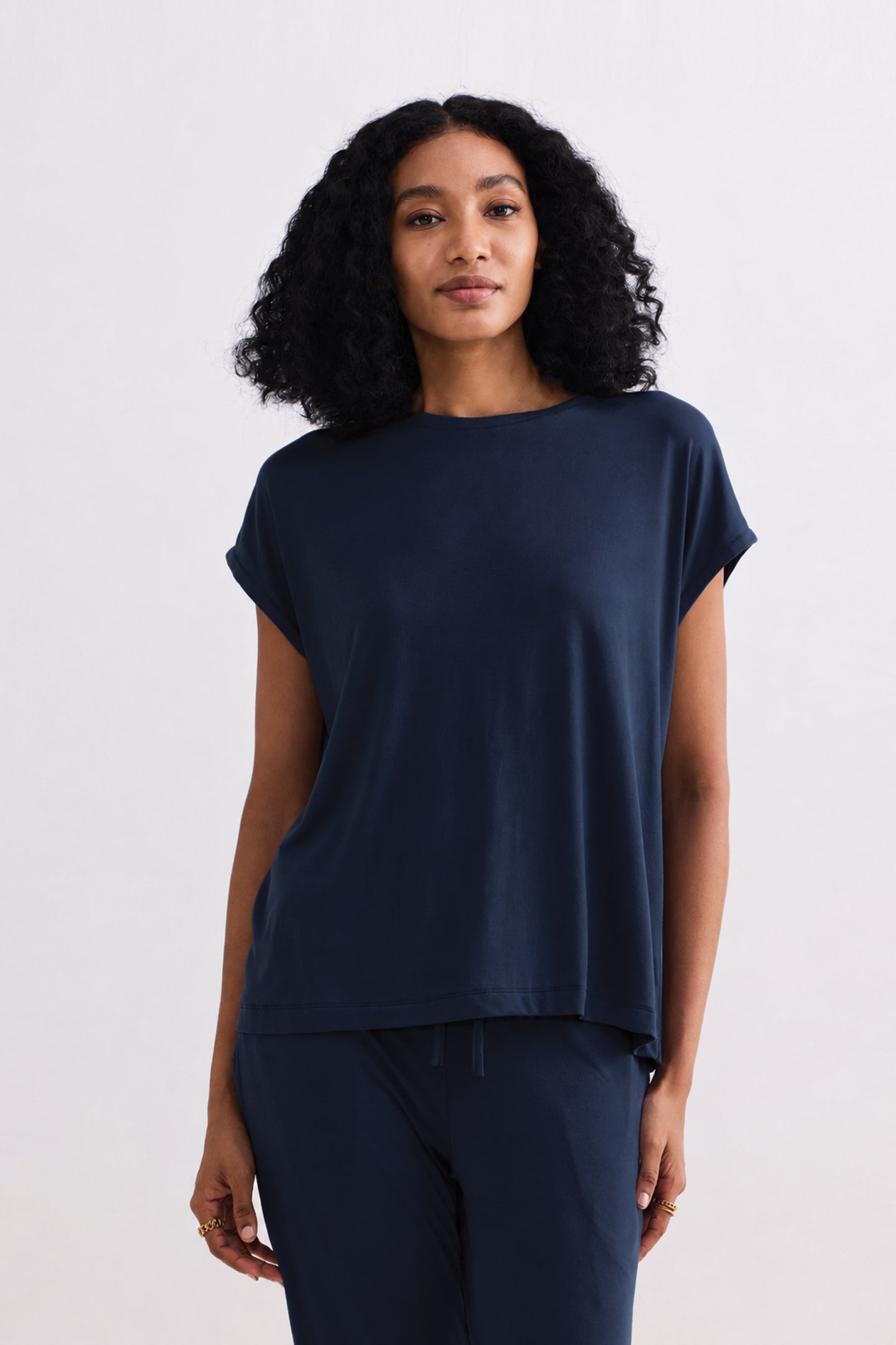 Relaxed Tee Set In Navy