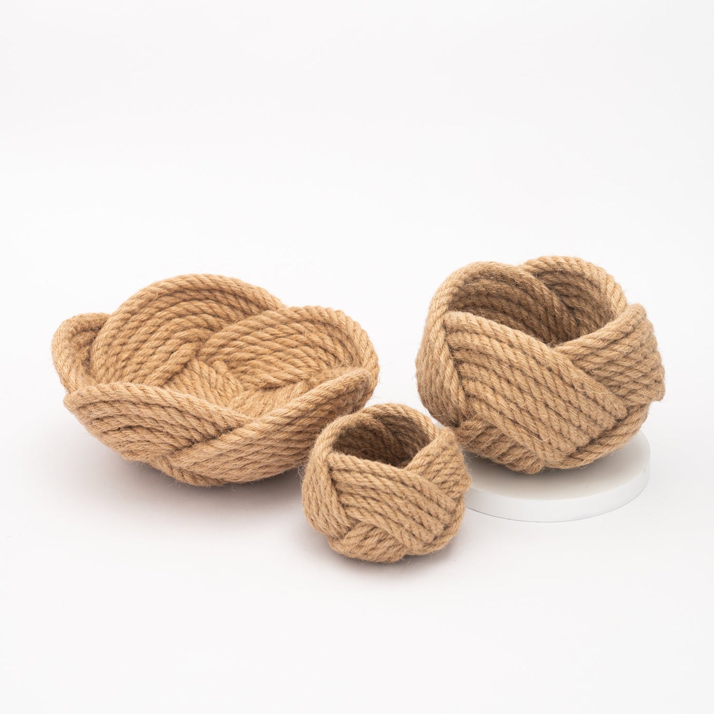 Set of handmade jute bowls, planters, jute home decorations for women