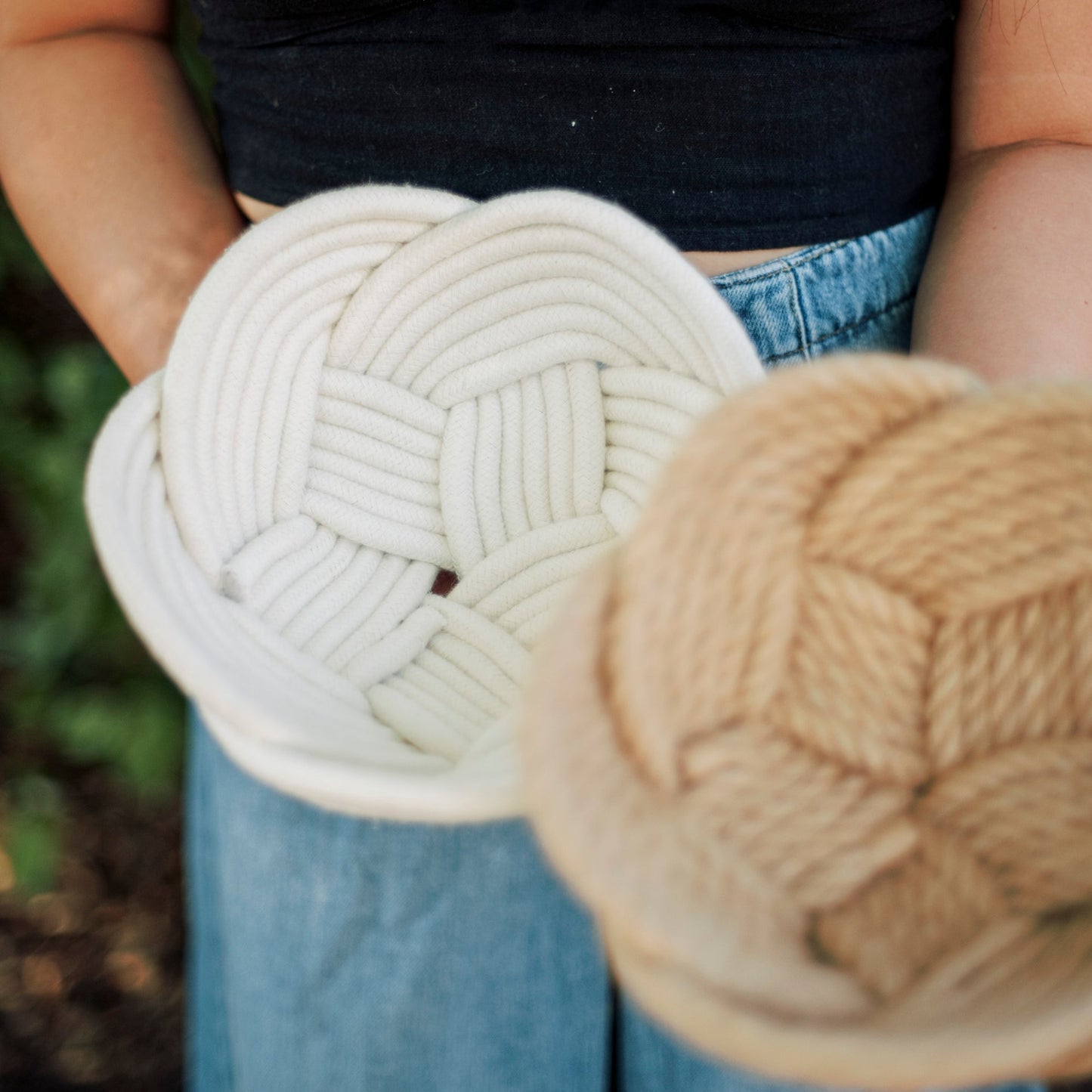 White and jute hand crafted bowls, set of bowls, special gifts for the holidays