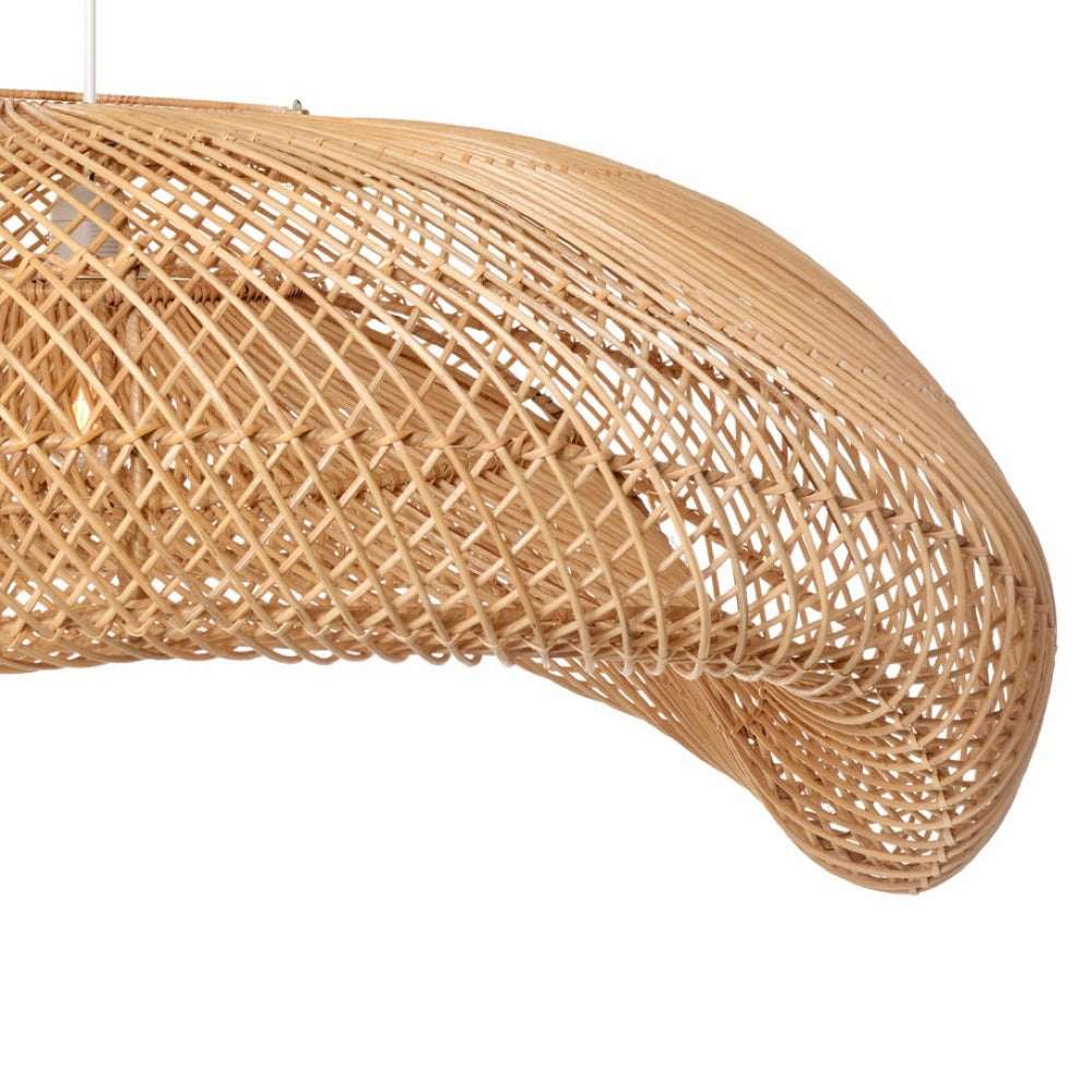 Rattan Arch Wavy Pendant Light-XL