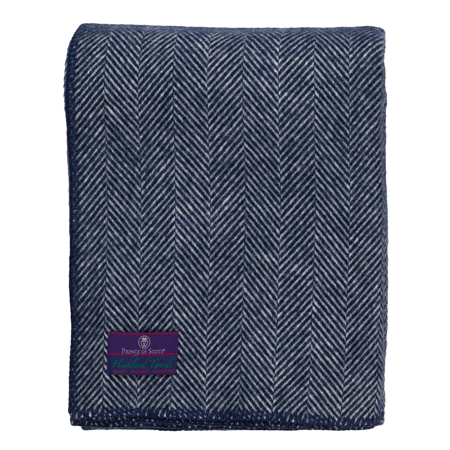 Highland Tweeds Big Throw - Navy Herringbone