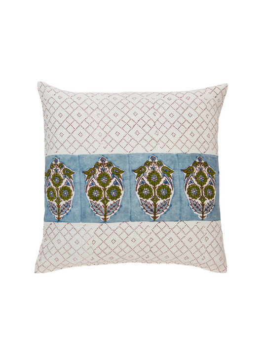 Parakeets Blue/Green Pillow Cover