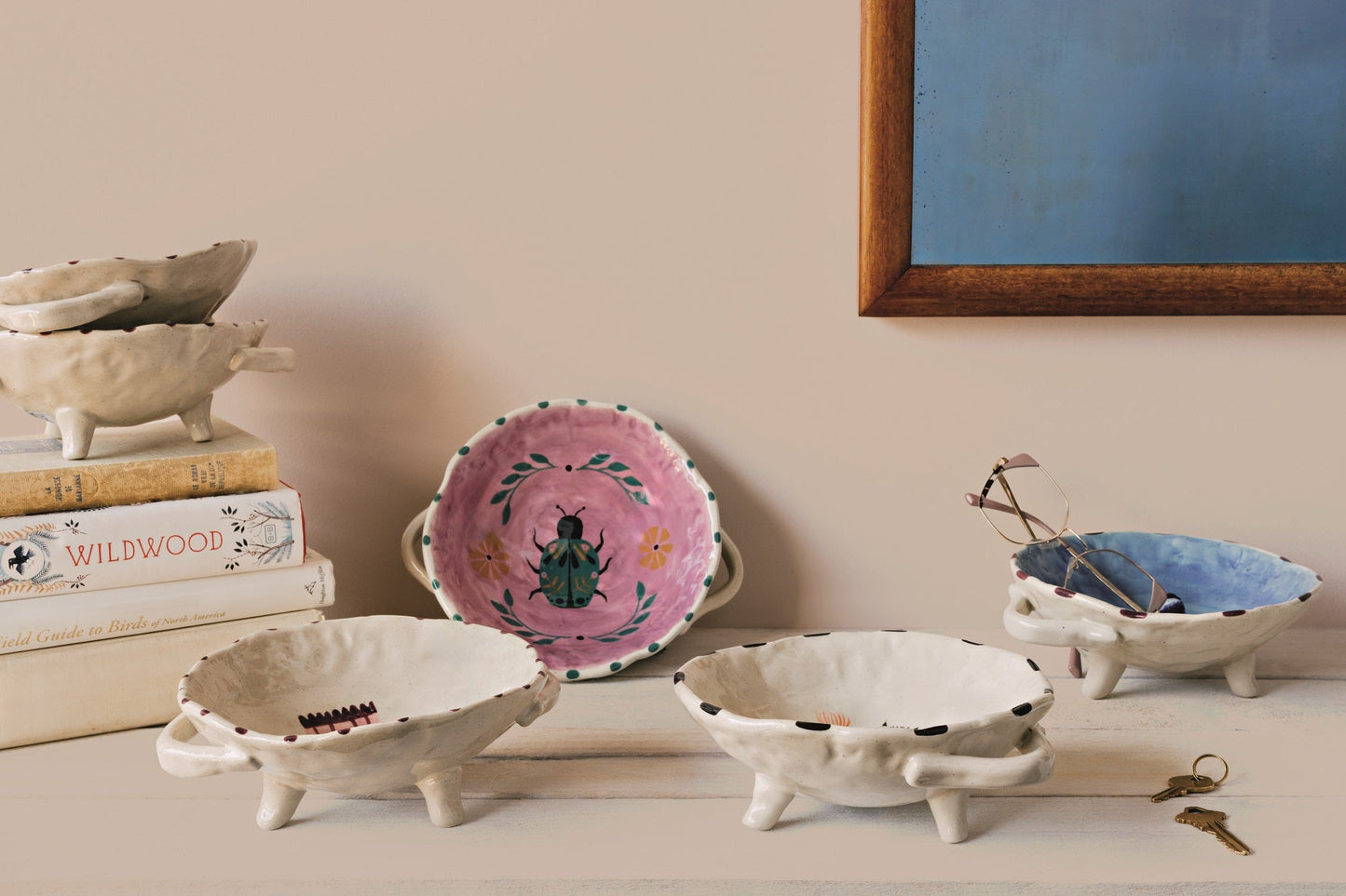 Set of 2 Footed Bowl Catbloom