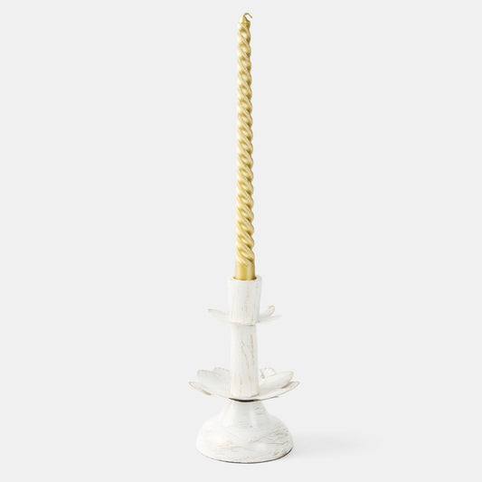 Lotus Bloom Tapered Aluminum Candleholder