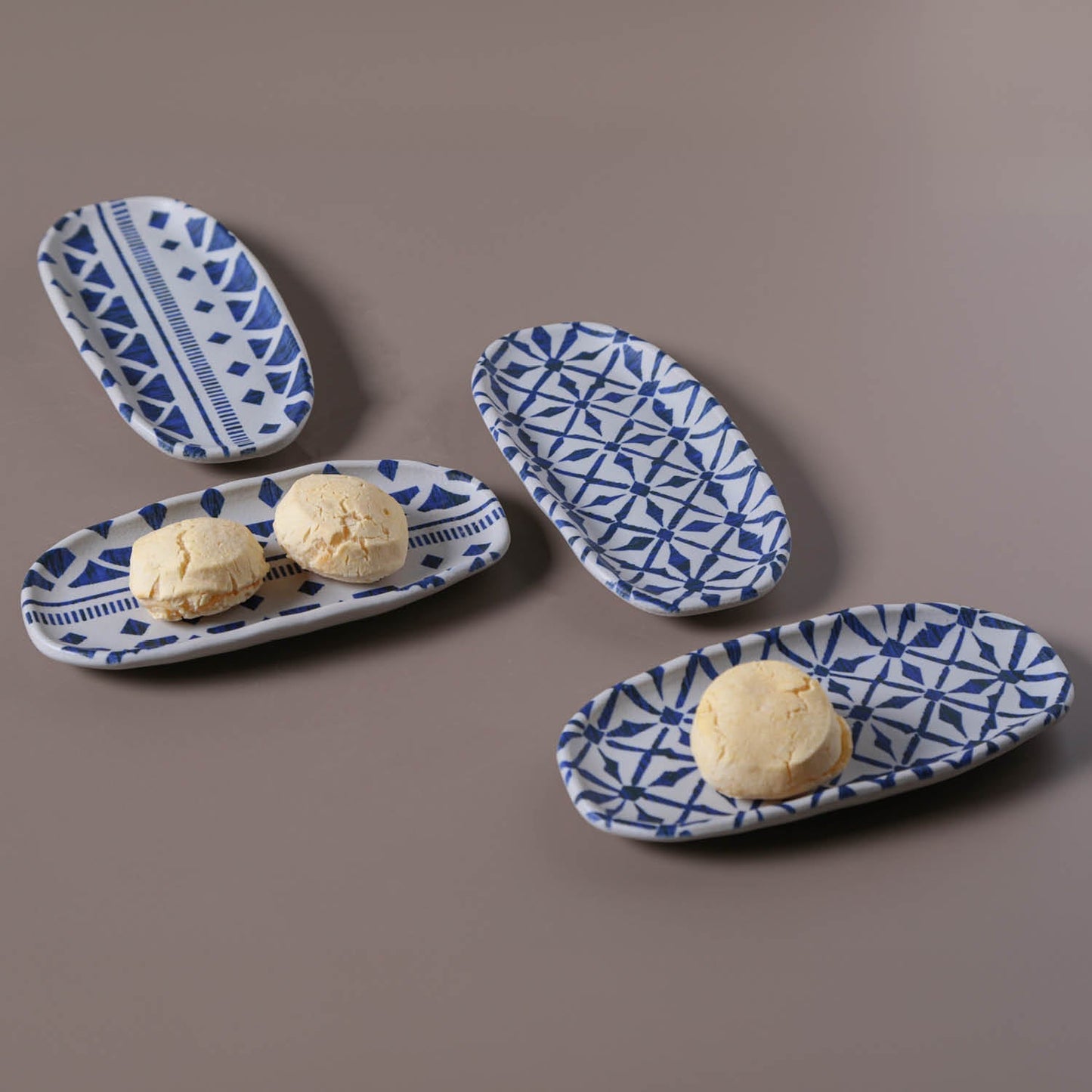 Shallow Organic Oval Platter Mini Set of 4