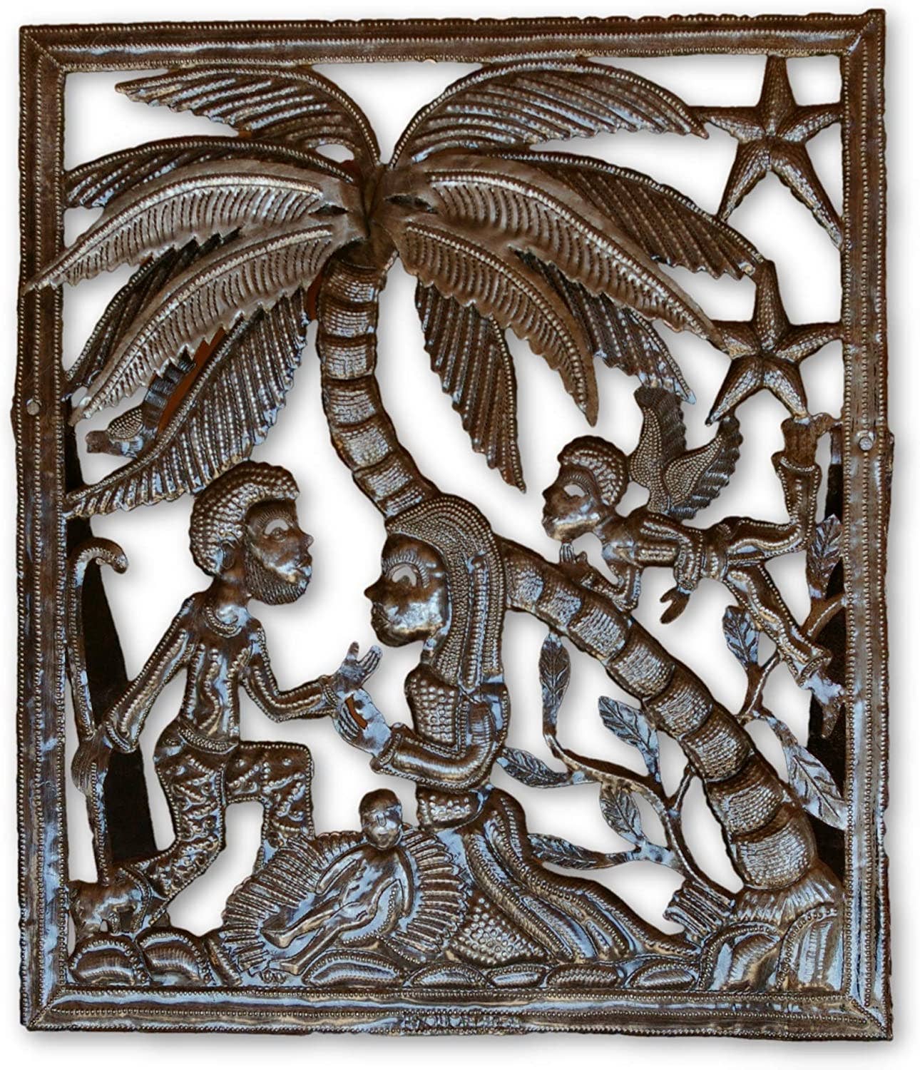 Haitian Metal Nativity Scene – Handcrafted Folk Art Christma
