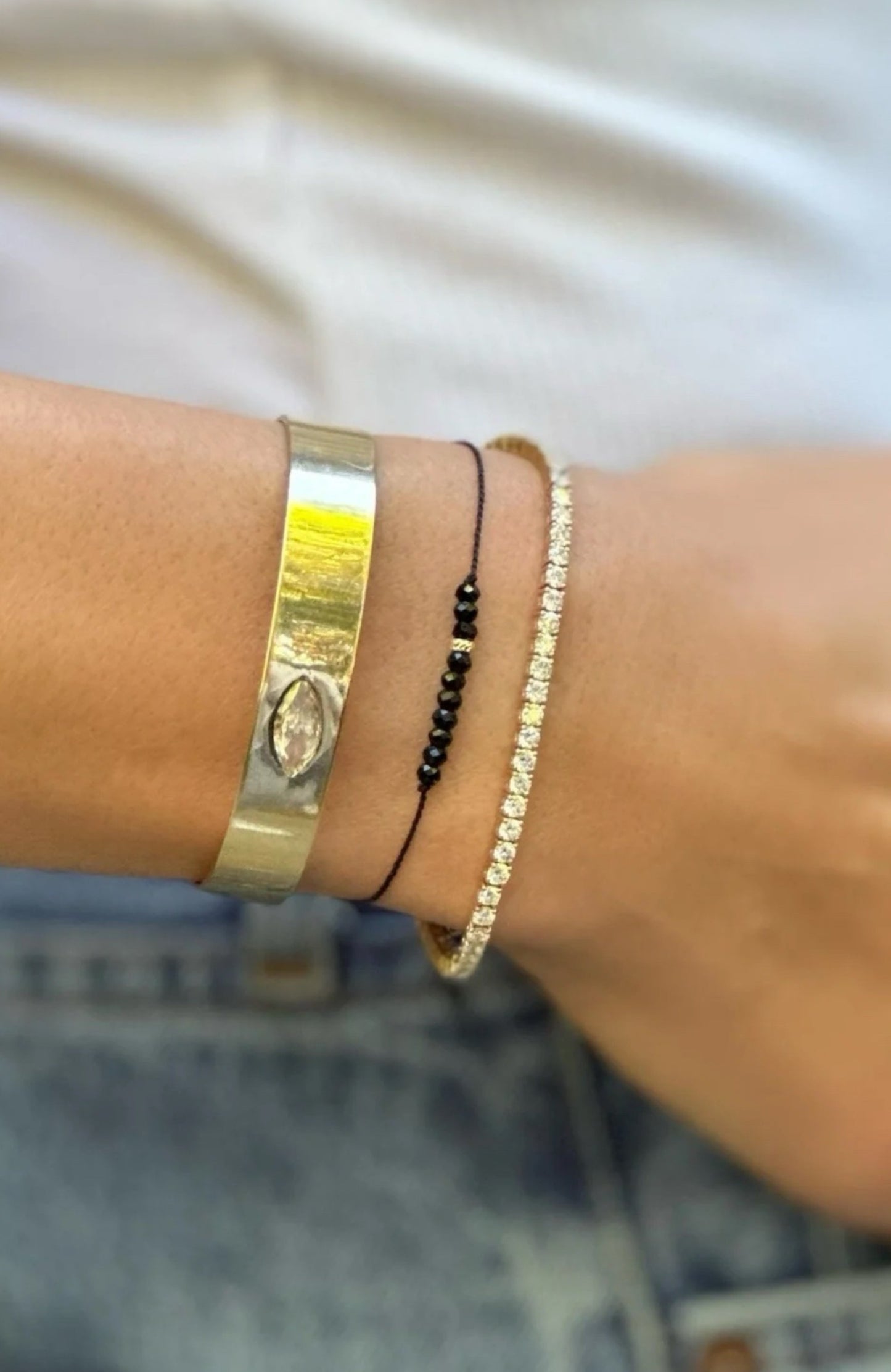 The Energy Project Bracelet – Protection With Black Tourmaline & Solid 14K Gold Bead