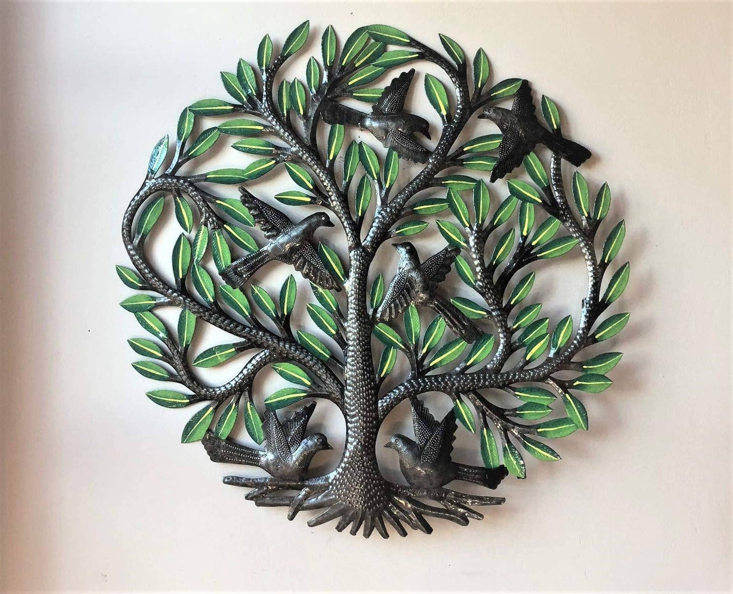 23" Haitian Metal Colorful handmade Tree of Life Wall Decor
