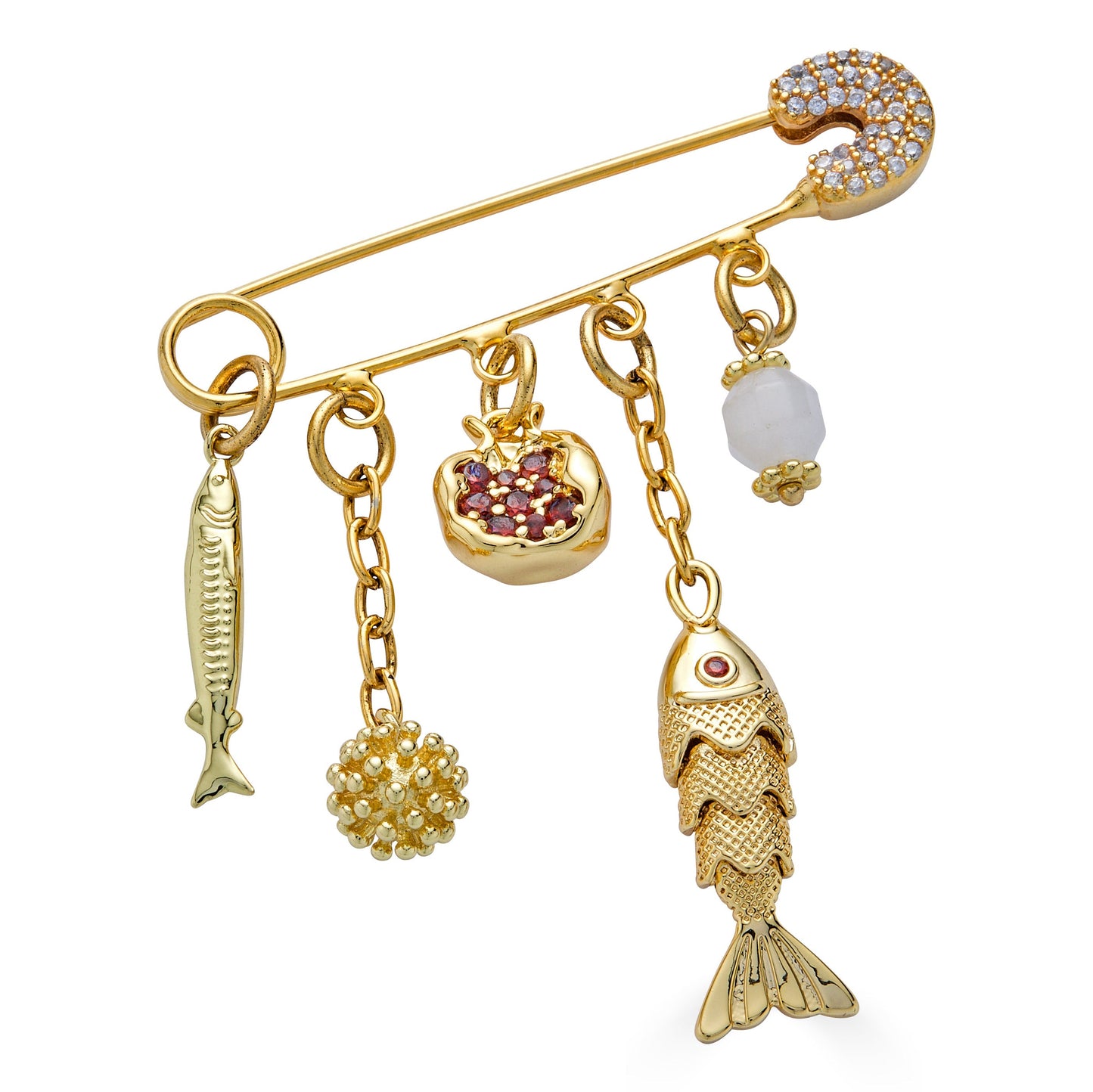 Fish and Pomegranate Brooch