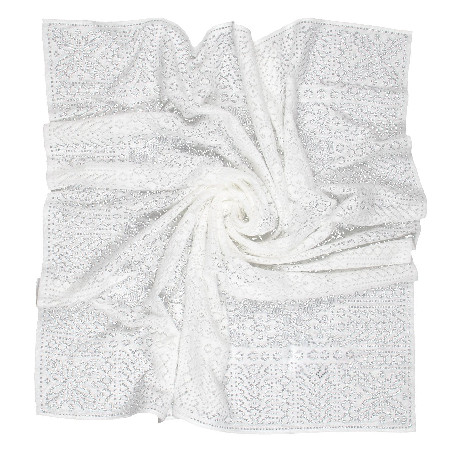 Southampton Home Lace Weave Baby Shawl ~ White ~