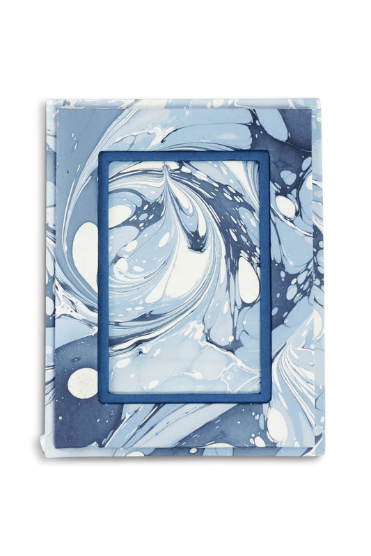 Hand-Marbled Picture Frame in Ocean Wave, 4x6