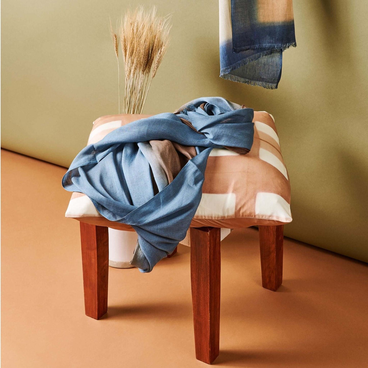 Mahogany Sky Soft Linen Silk Handloom Scarf