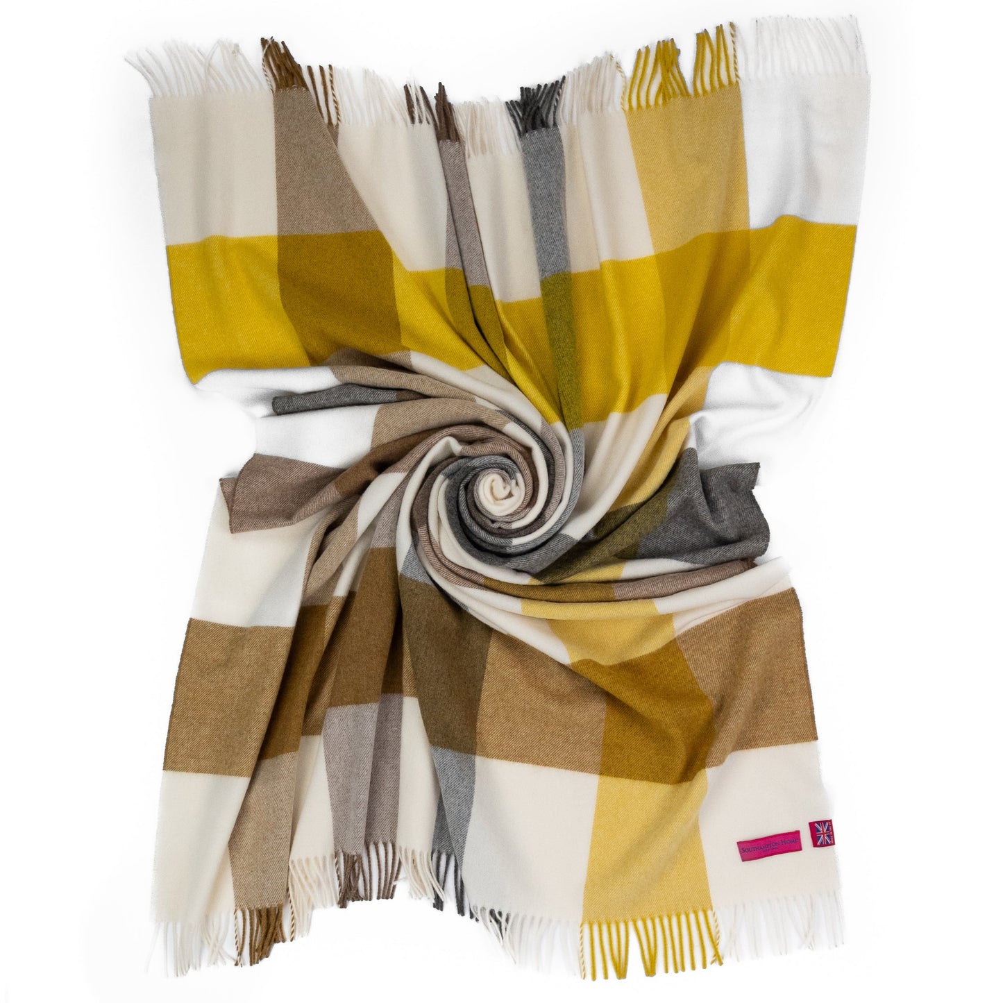 Southampton Home Merino Wool Throw – Block Gold