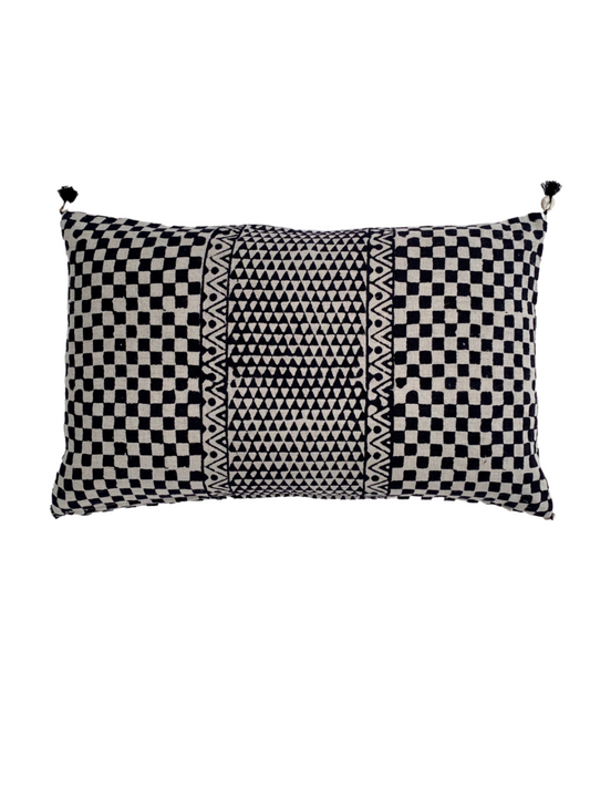Samburu Charcoal Petit Lumbar Pillow Cover