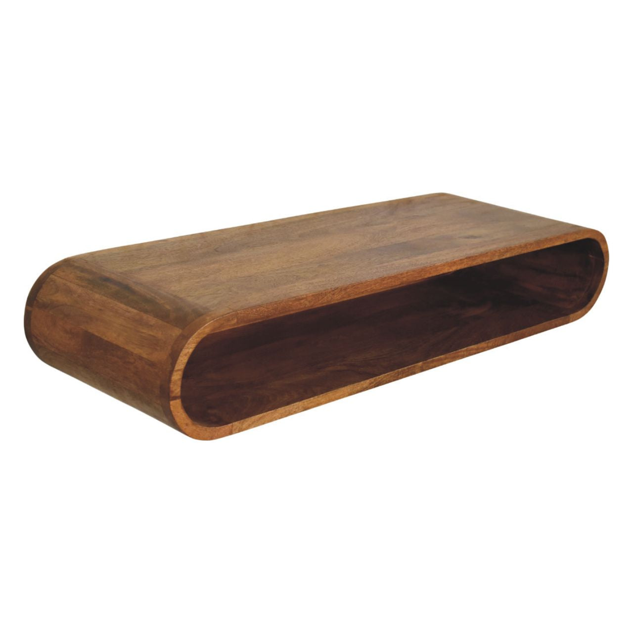 Solid Wood Arc Wall-Mounted Media Console