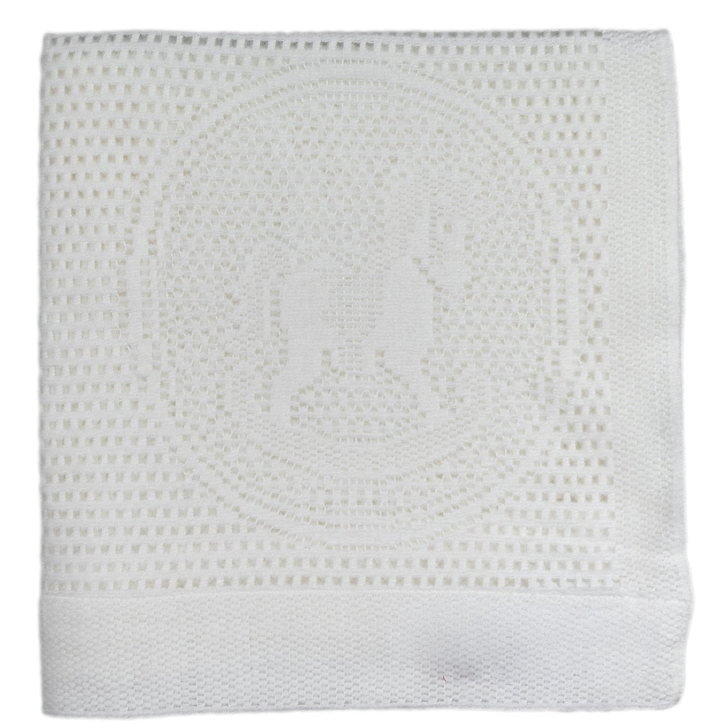 Southampton Home Lace Weave Rocking Horse Baby Blanket - White