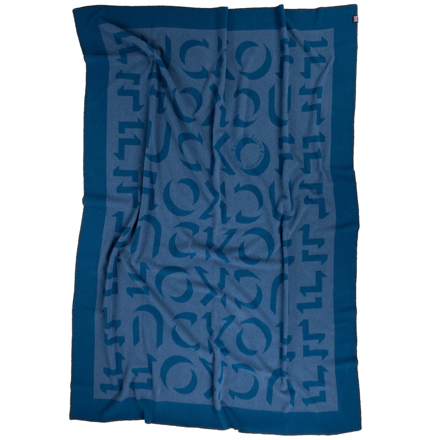 Prince of Scots Merino Wool Fleece Throw - Blue Expletive