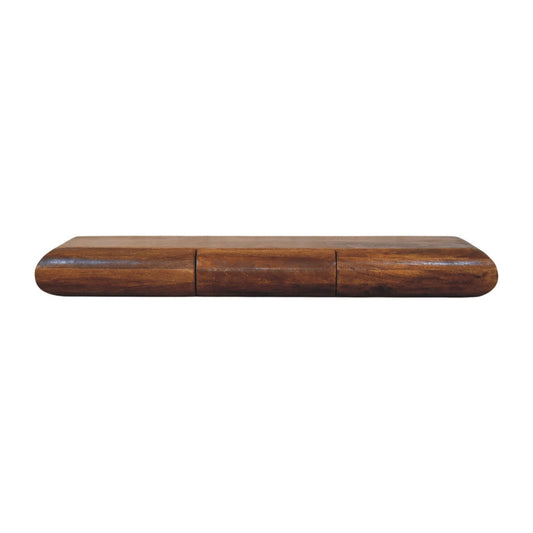 Solid Wood Solis Linear Console 3 Drawers brown