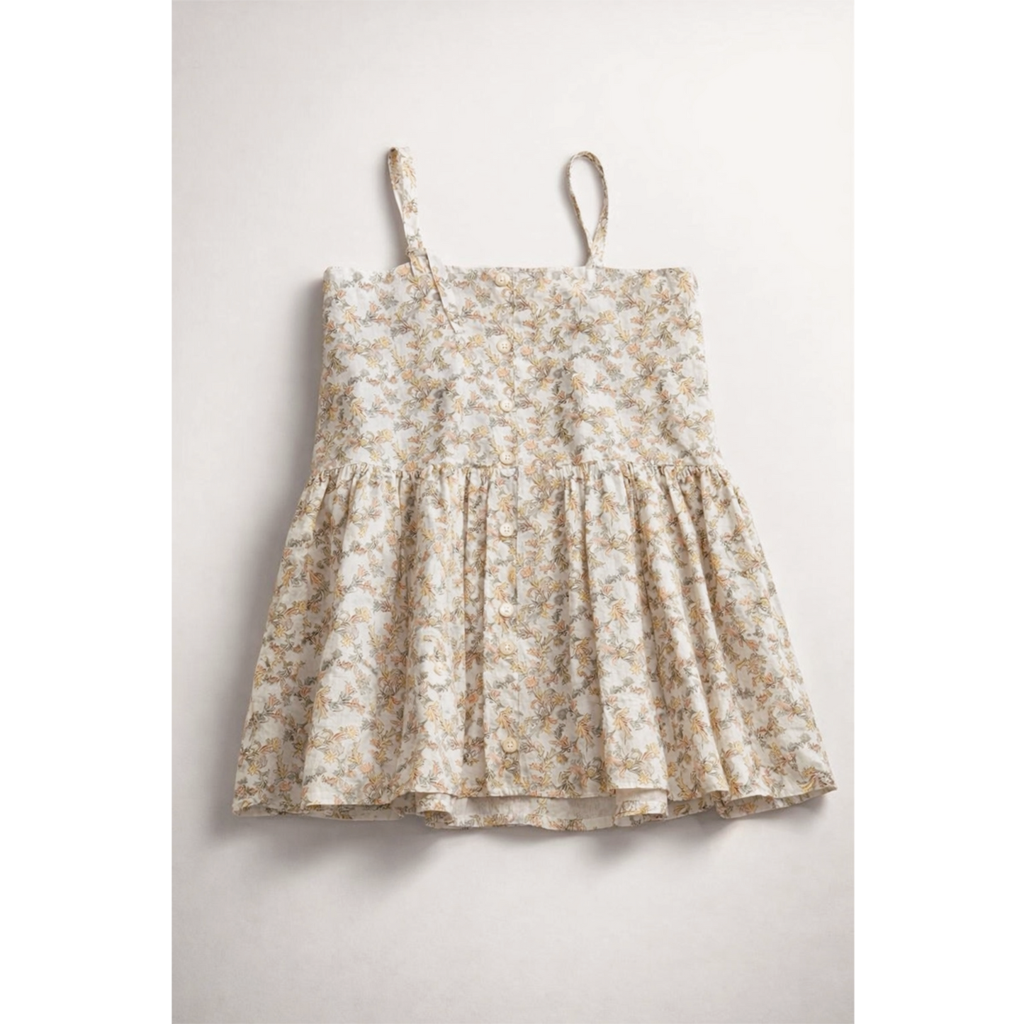 Hikari Pintuck Dress| Mustard Sage Blossom