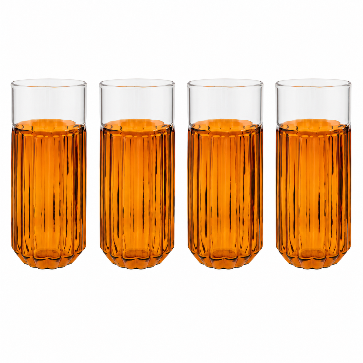 Set of 4 Tumbler 14oz Channel Amber