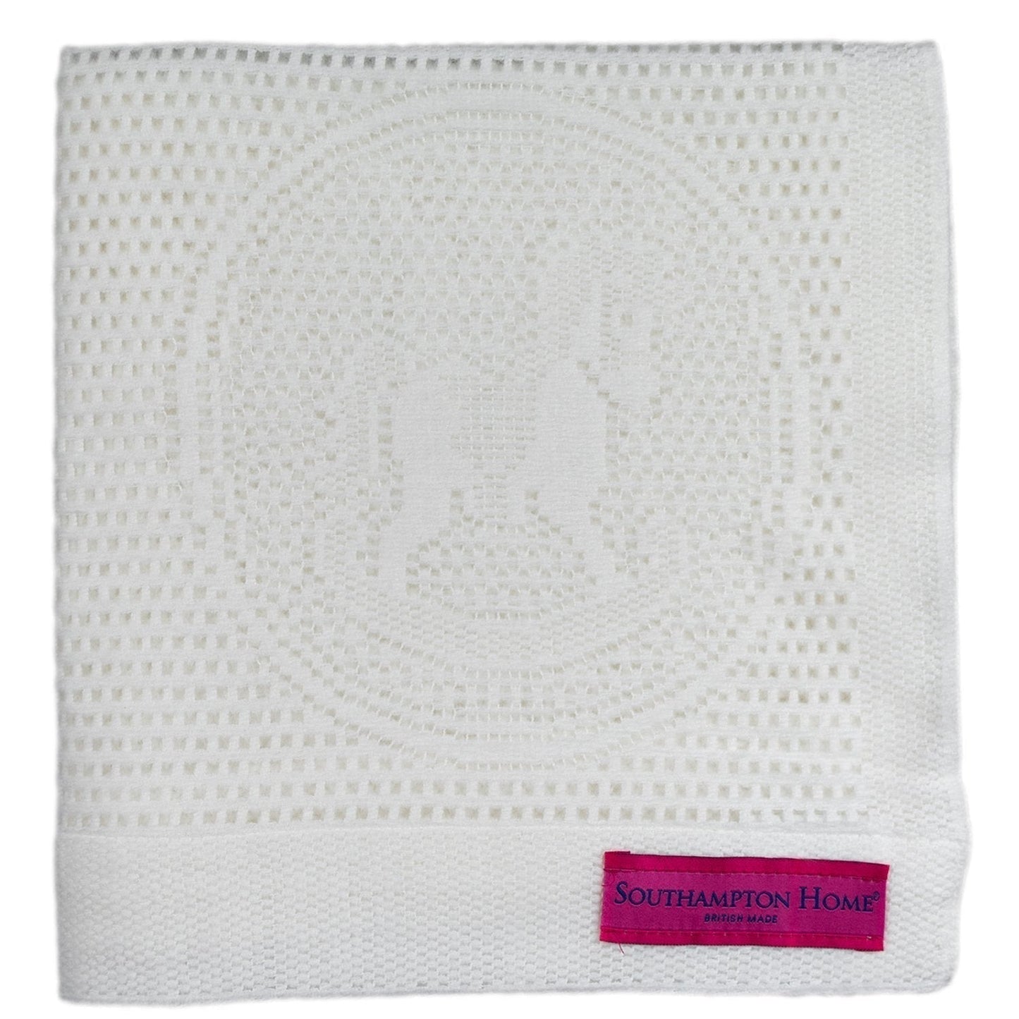 Southampton Home Lace Weave Rocking Horse Baby Blanket - White