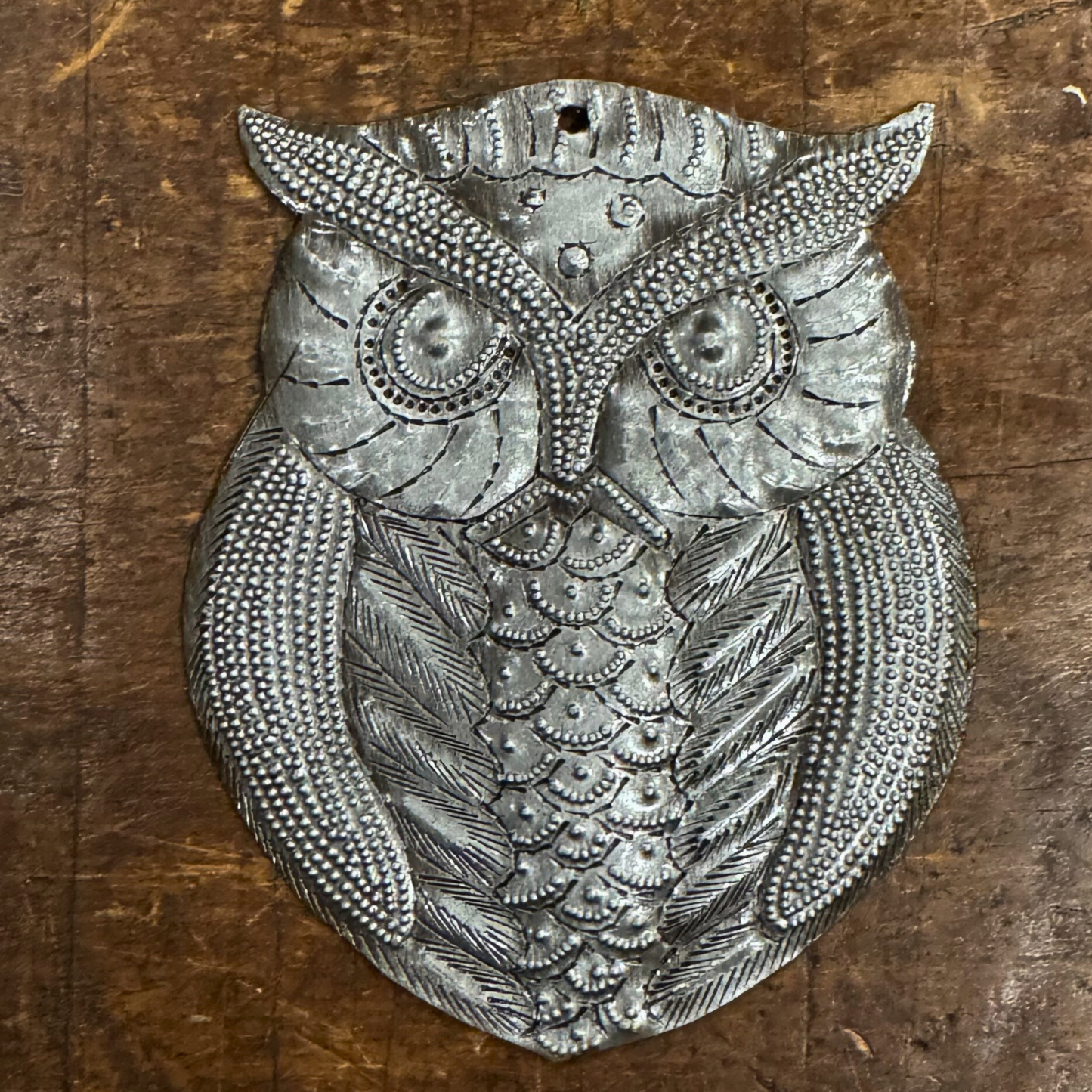 Mini Metal Owl from Haiti, Handmae  Fair Trade Gift 4"x5"