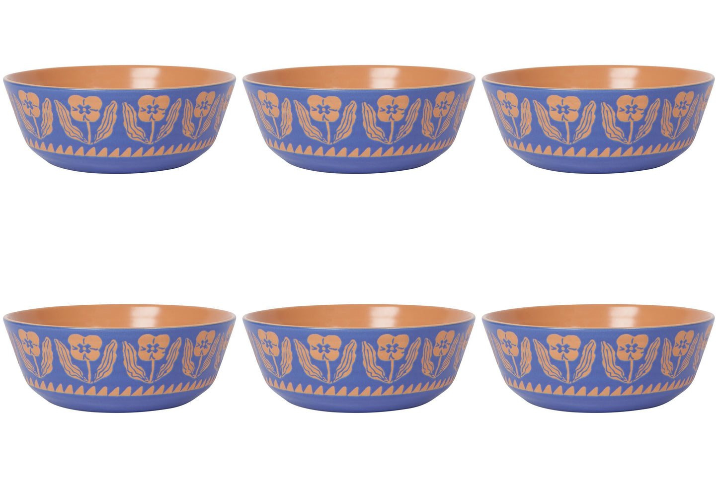 Set of 6 Bowl Imprint Teppi