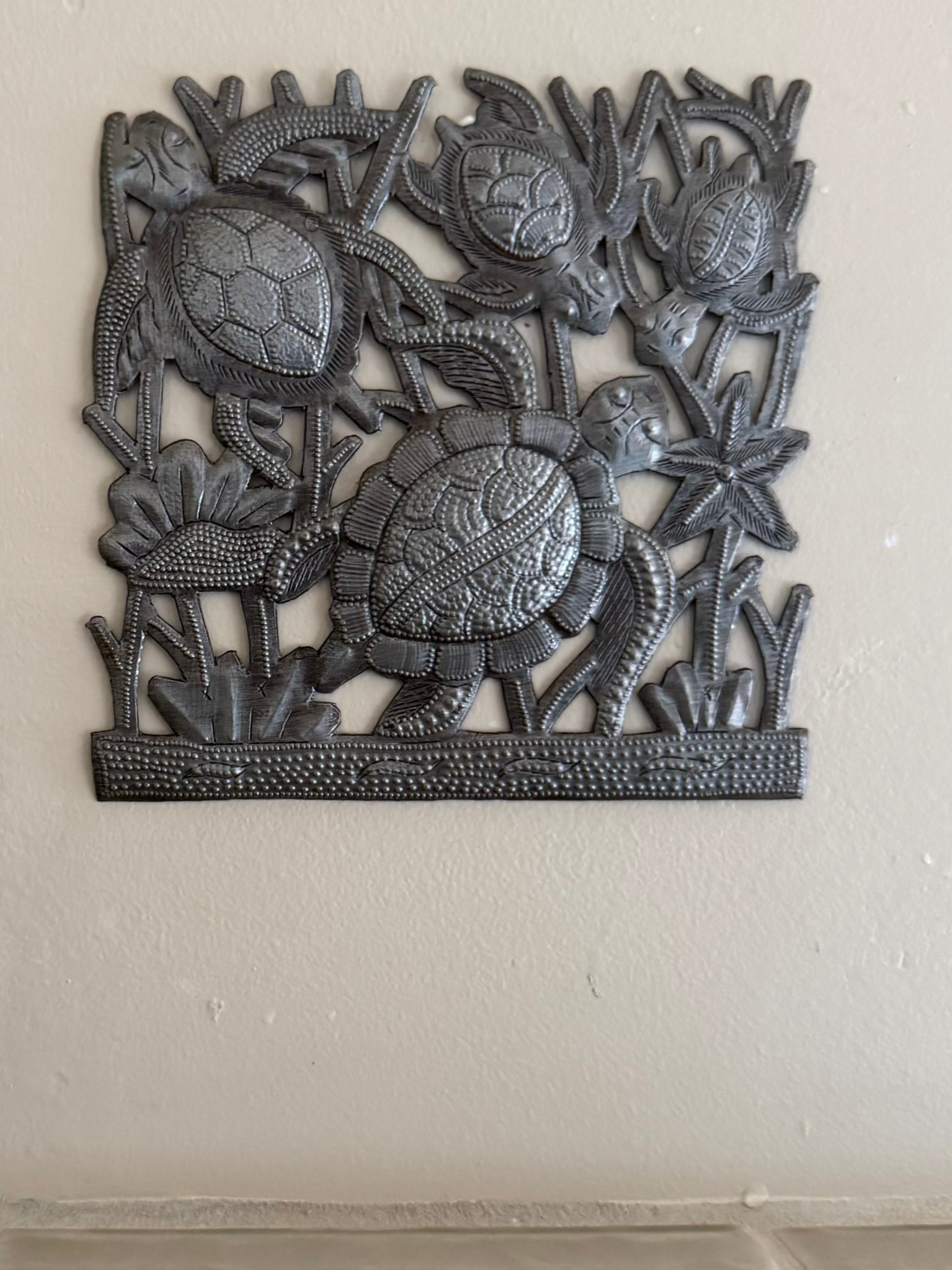 Turtle Family, Wall Hanging Plaque Sea Life Theme 6"