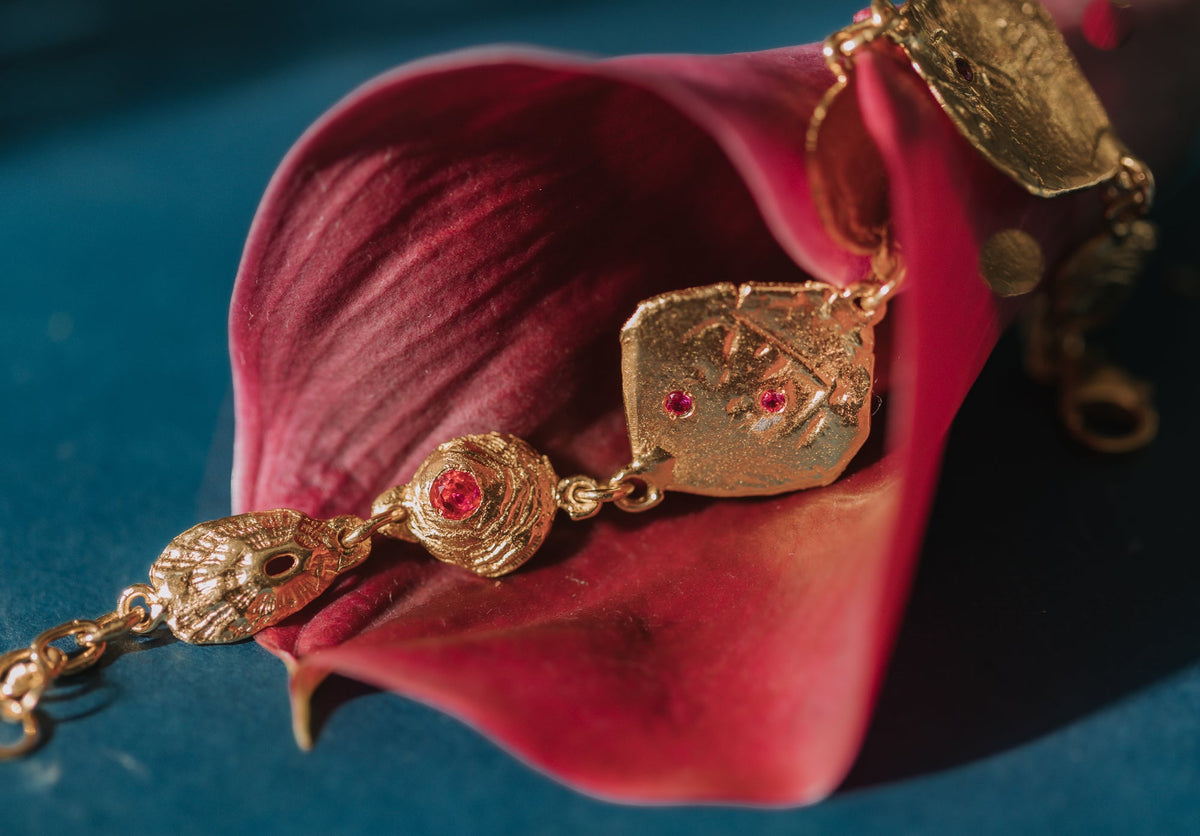 Coin and Limpet Ruby Bracelet